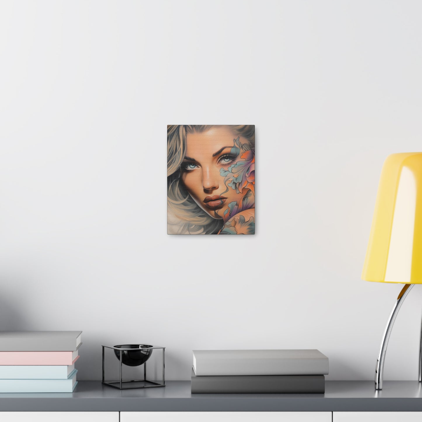 Gallery Wrapped Canvas, Edgy Tattooed Beauty, Urban Pop Art Canvas – Bella