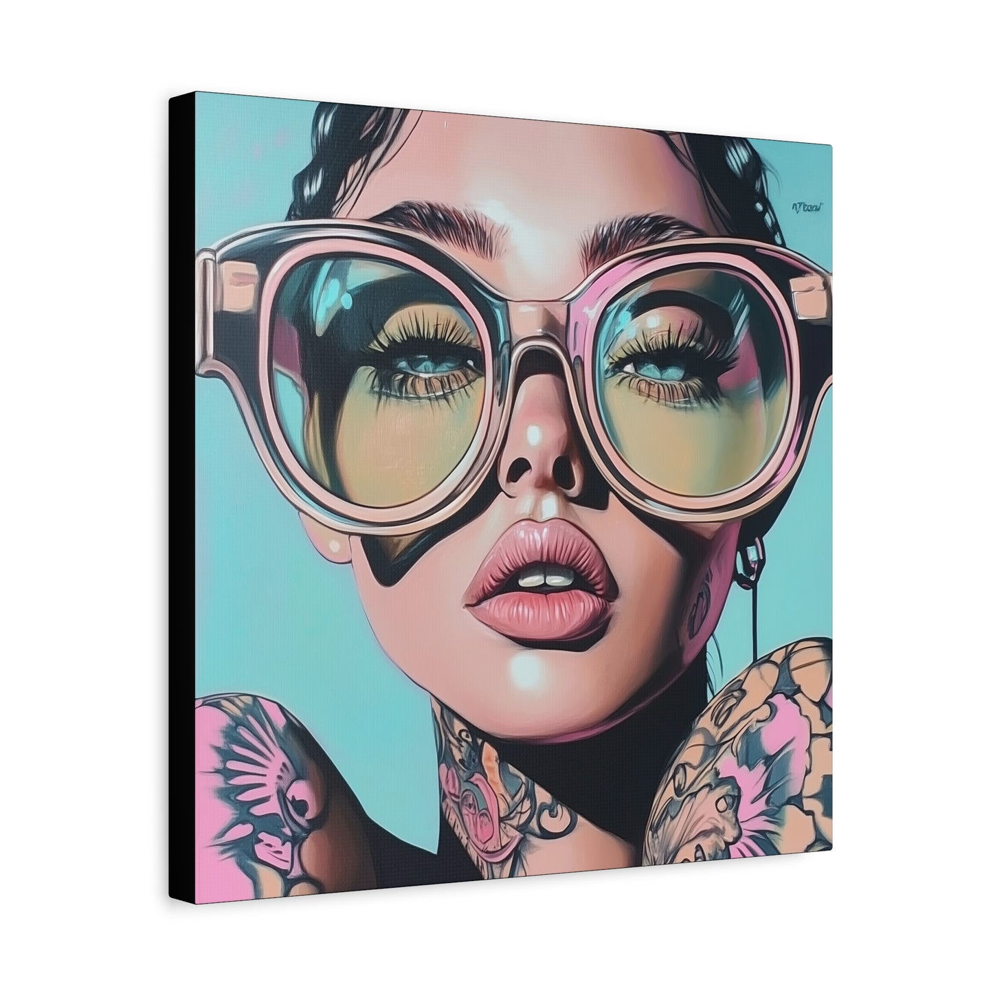 Canvas Gallery Wrap, Ladies in Lenses Wall Art, Abstract Femme Girl Art - Kiki