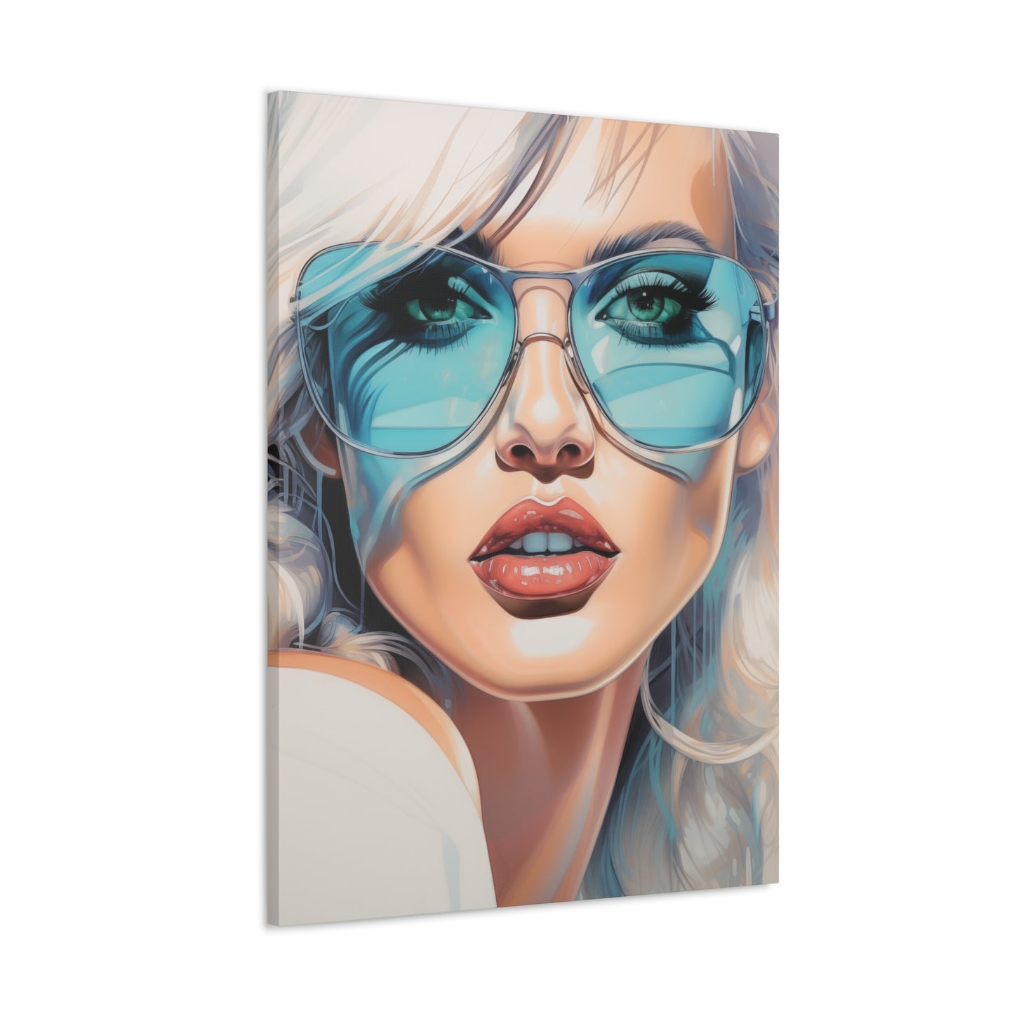 Canvas Gallery Wrapped High-Fashion Wall Art, Stylish Decor, Retro Femme Doll Pop Art – Nova