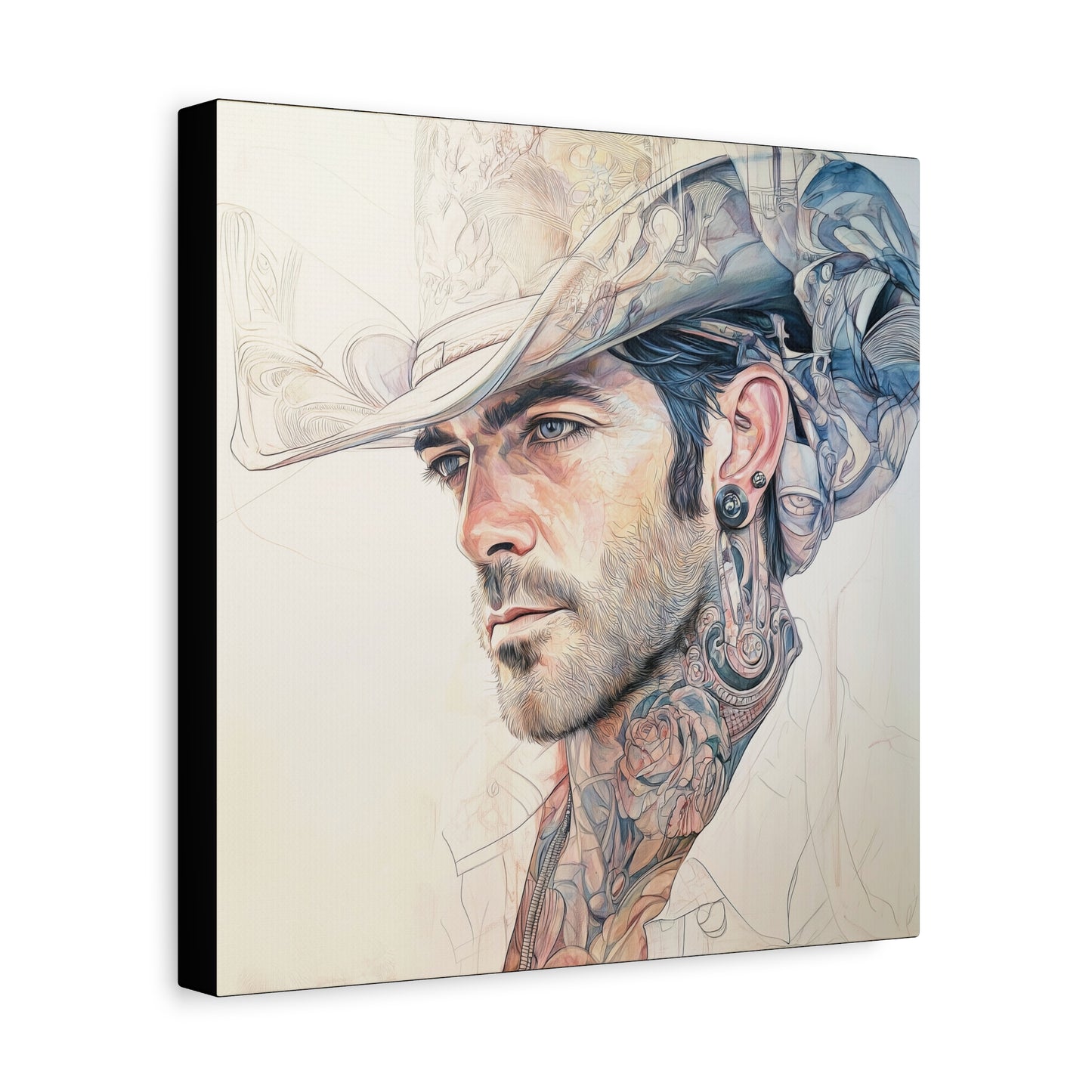 Gallery Wrapped Canvas, Wranglers and Wreckage Art Canvas, Erotic Pinup Art Canvas – Buck