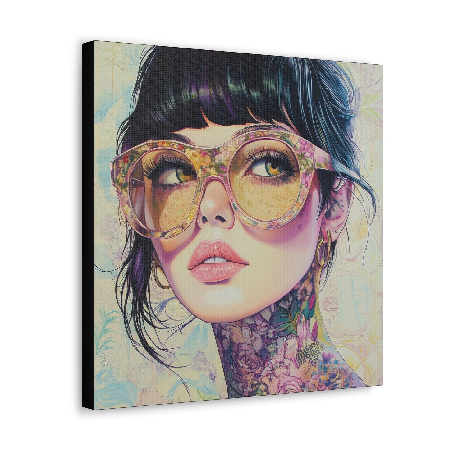 Canvas Gallery Wrap, Ladies in Lenses Wall Art, Abstract Femme Girl Art - Lucy