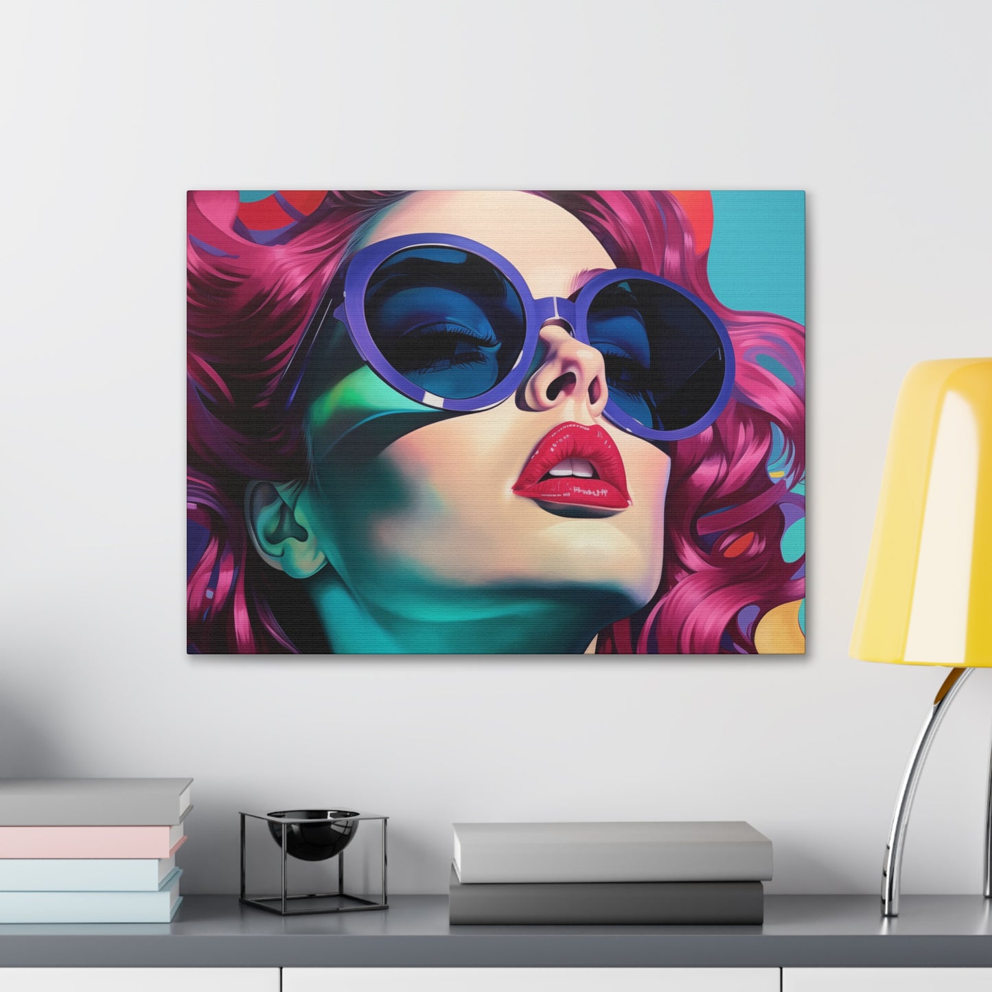 Canvas Gallery Wrapped High-Fashion Wall Art, Stylish Decor, Retro Femme Doll Pop Art – Electra
