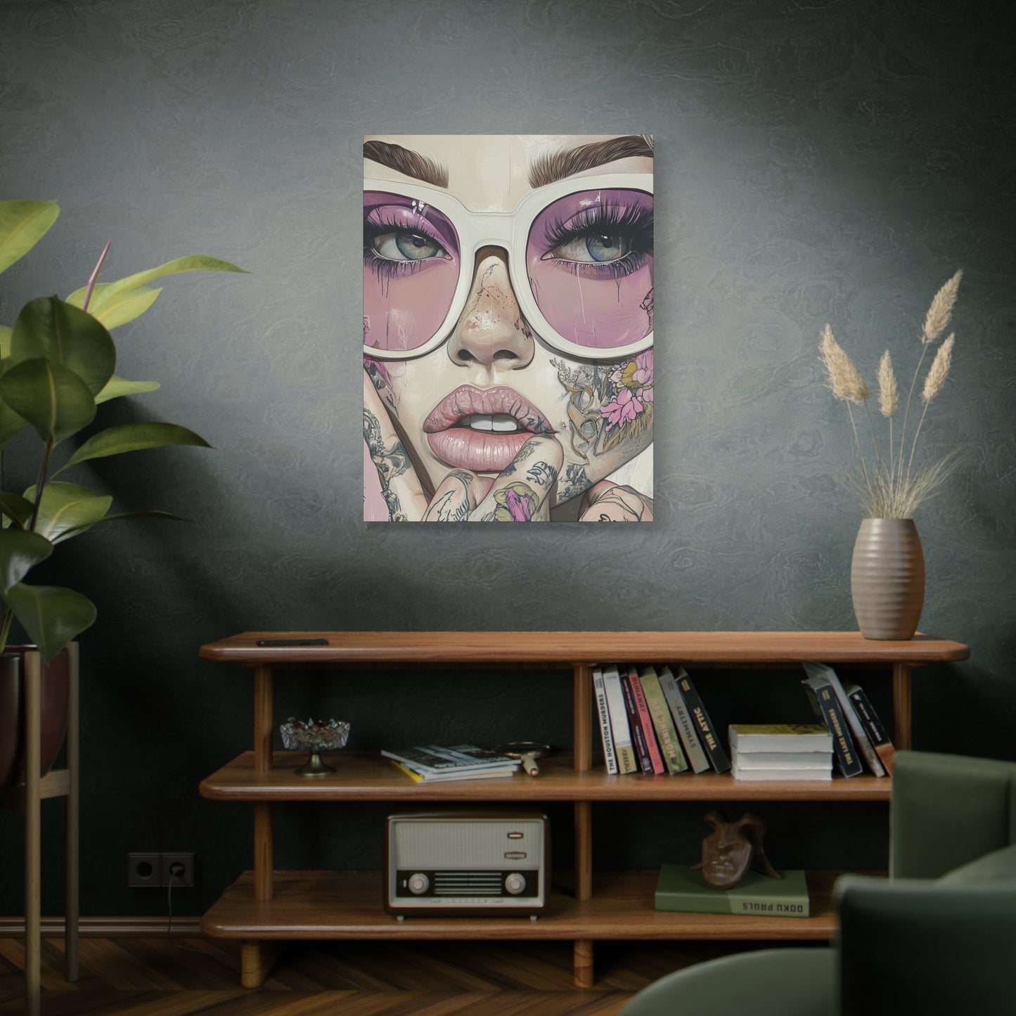 Canvas Gallery Wrap, Ladies in Lenses Wall Art, Abstract Femme Girl Art - Heather