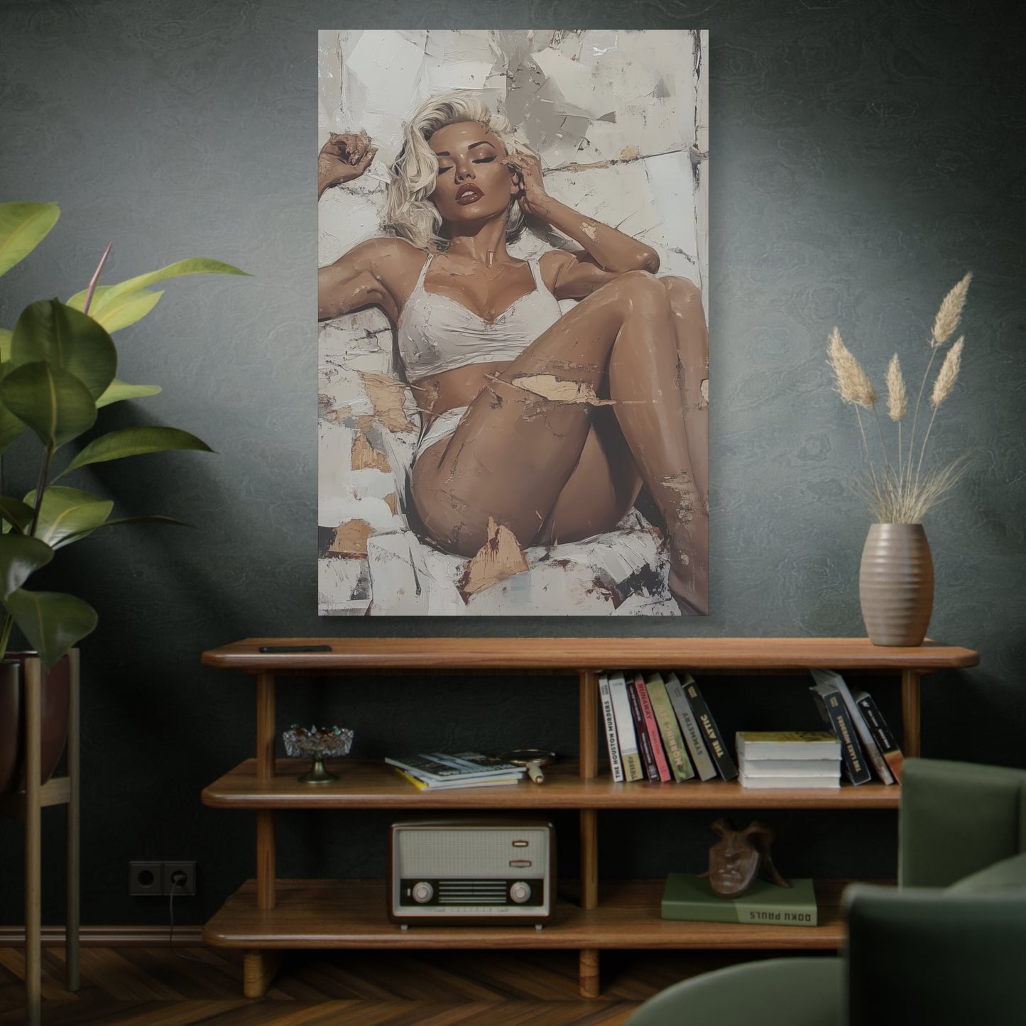 Gallery Wrapped Canvas, Guilt and Grit Adult Art Canvas, Erotic Pinup Art Canvas – Dahliana