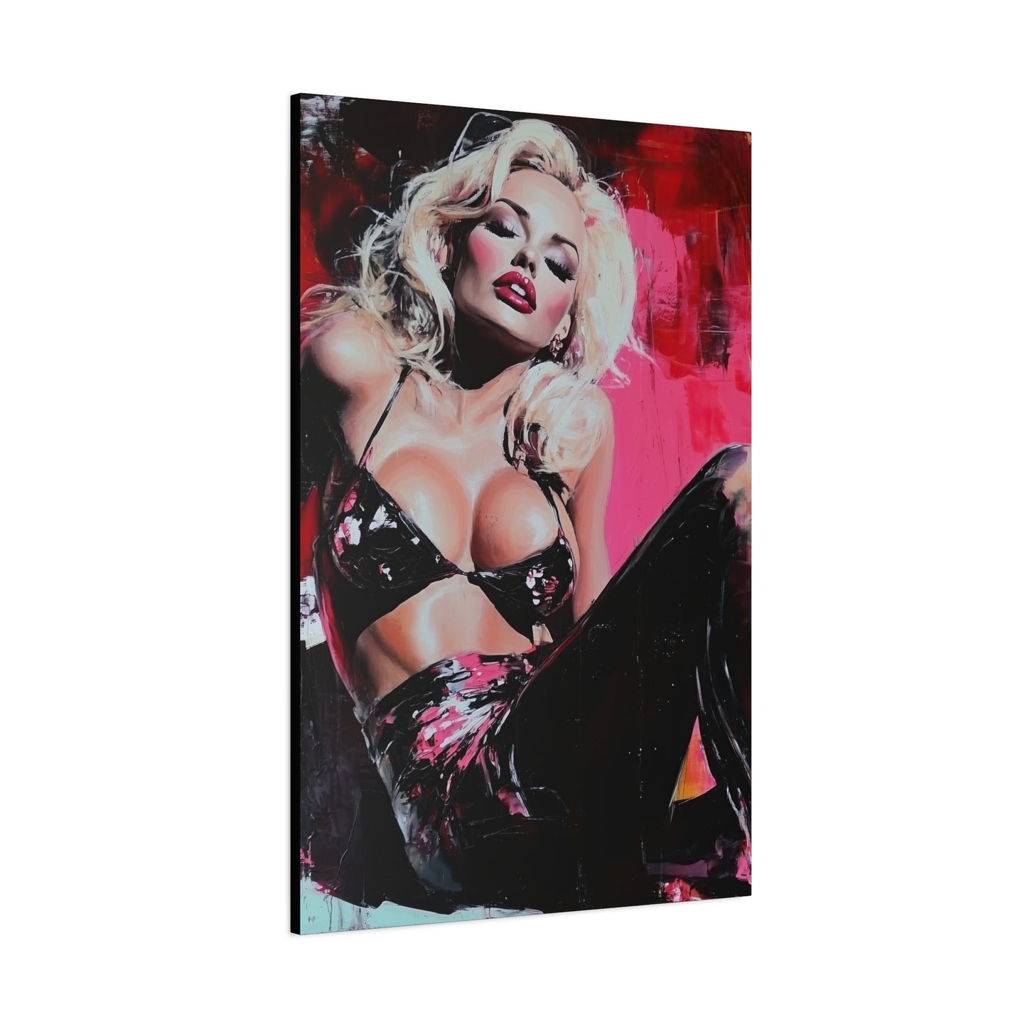 Gallery Wrapped Canvas, Guilt and Grit Adult Art Canvas, Erotic Pinup Art Canvas – Lila