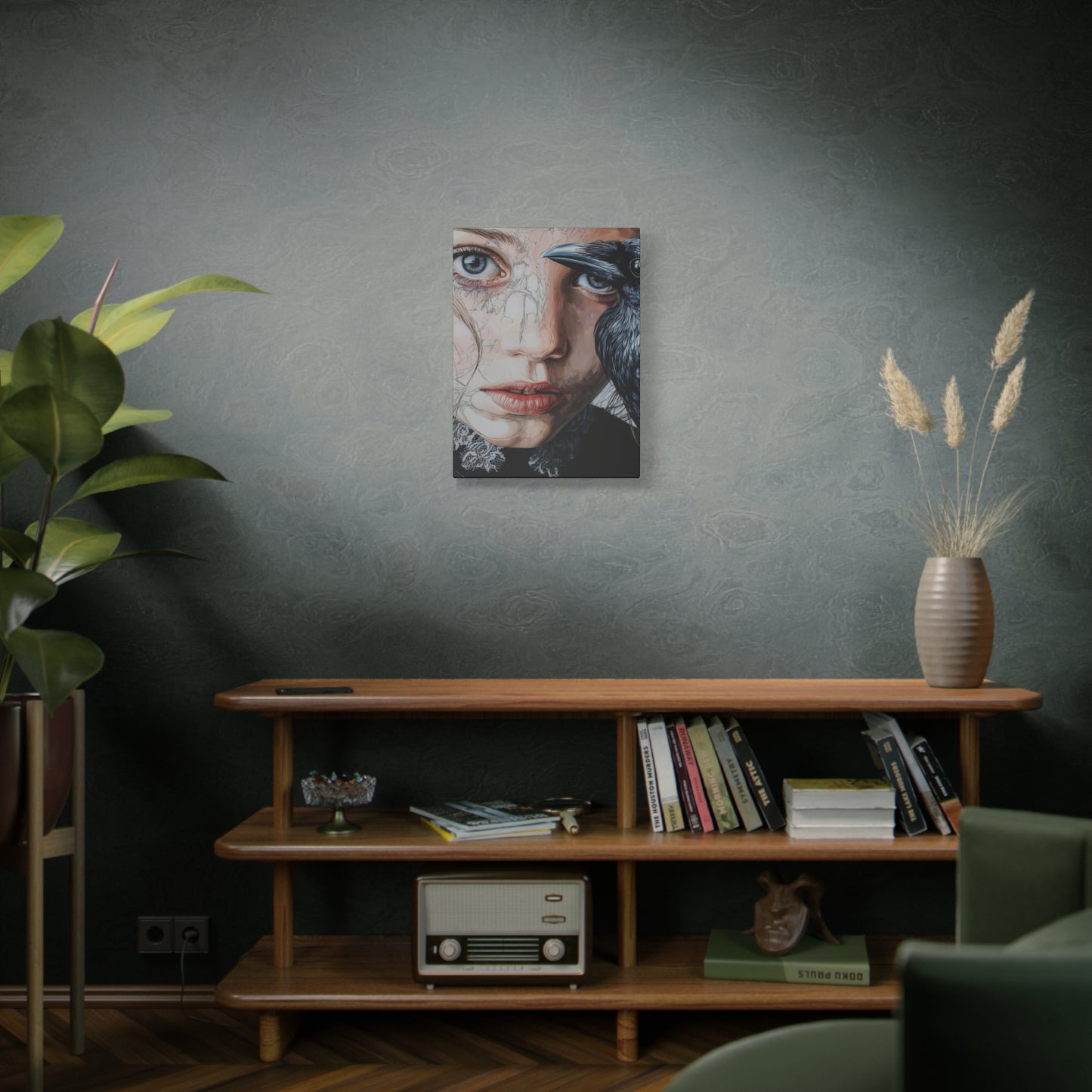 Gallery Wrapped Canvas, Myth and Bones Gothic Art Canvas, Dark Muse Canvas - Clio