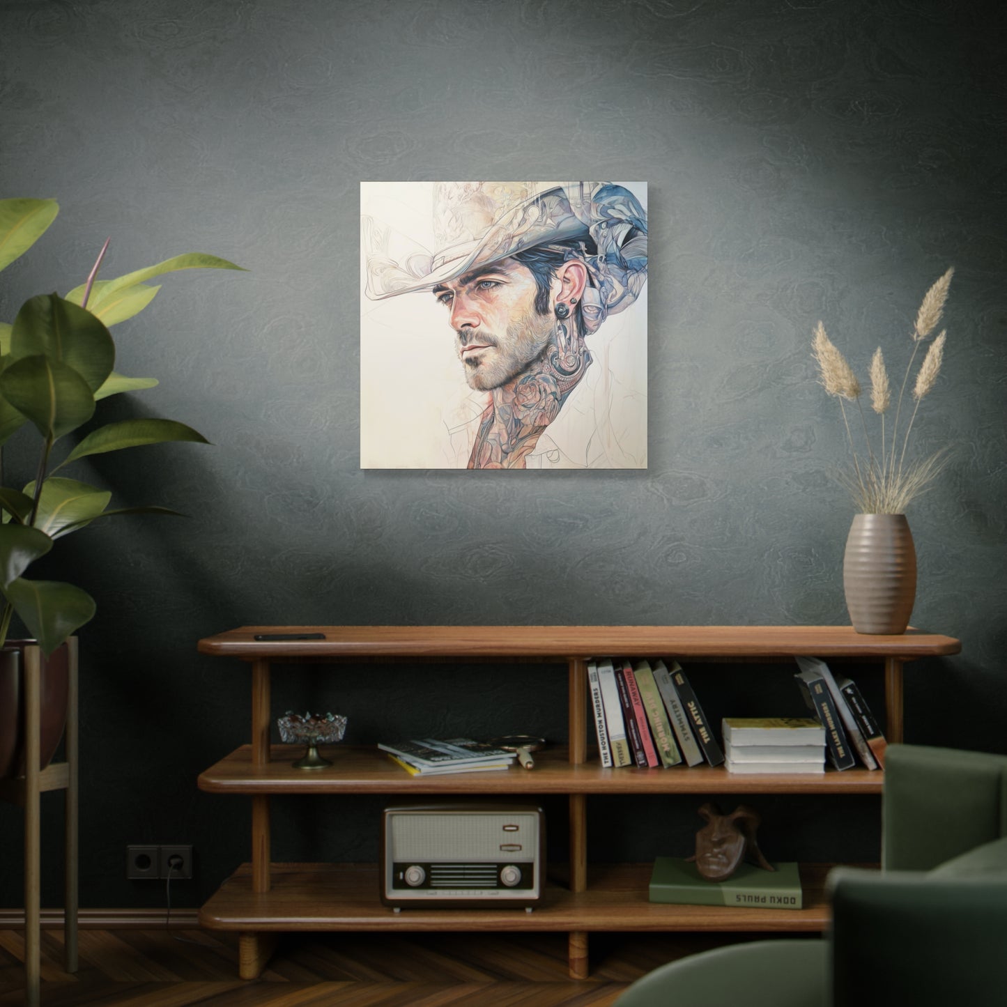 Gallery Wrapped Canvas, Wranglers and Wreckage Art Canvas, Erotic Pinup Art Canvas – Buck