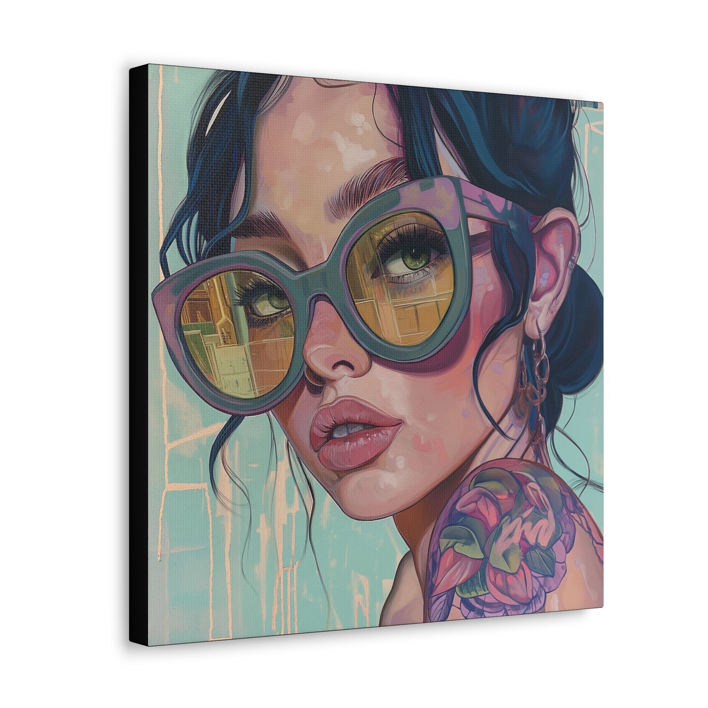 Canvas Gallery Wrap, Ladies in Lenses Wall Art, Abstract Femme Girl Art - Meg