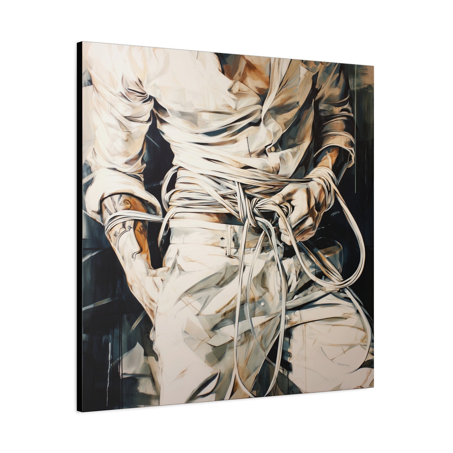 Gallery Wrapped Canvas, Ropes and Reverence Art Canvas, Erotic Shibari Art Canvas – Lucien