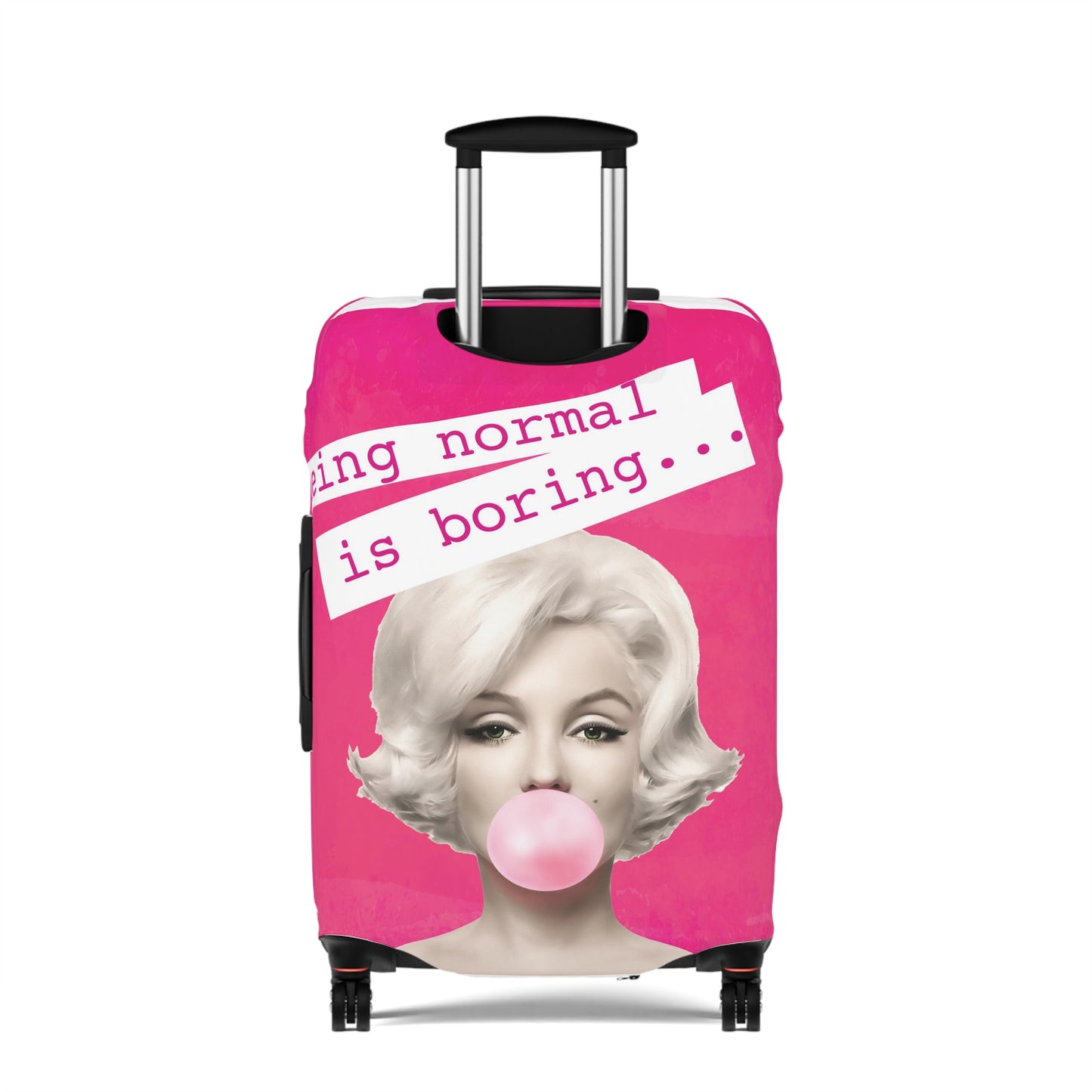 Marilyn Monroe Luggage Cover - Being Boring is Normal - Hot Pink