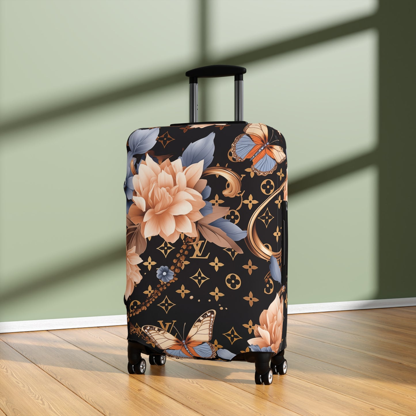 Designer Inspired Luggage Cover - LV Pink Blooms
