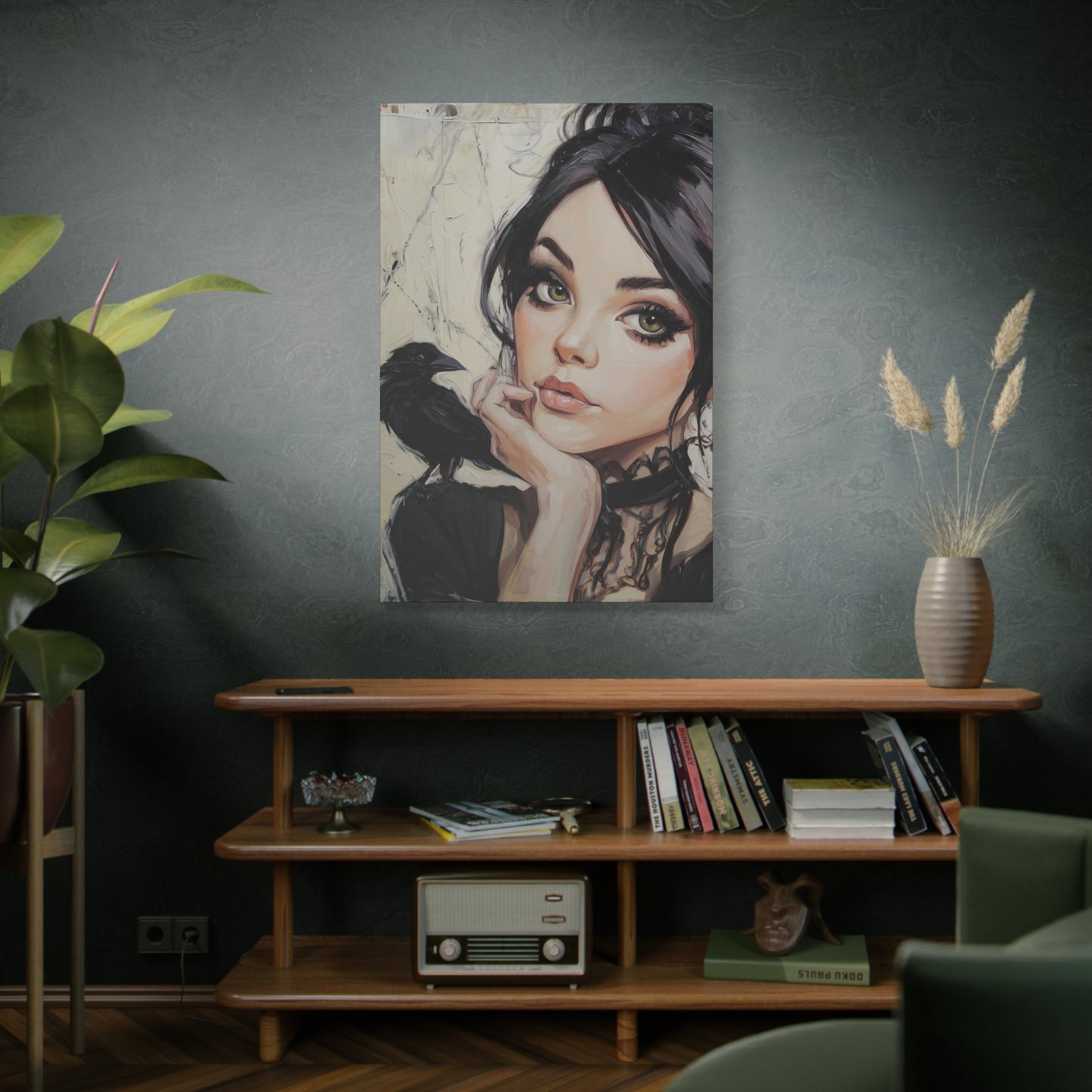 Gallery Wrapped Canvas, Myth and Bones Gothic Art Canvas, Dark Muse Canvas - Verity
