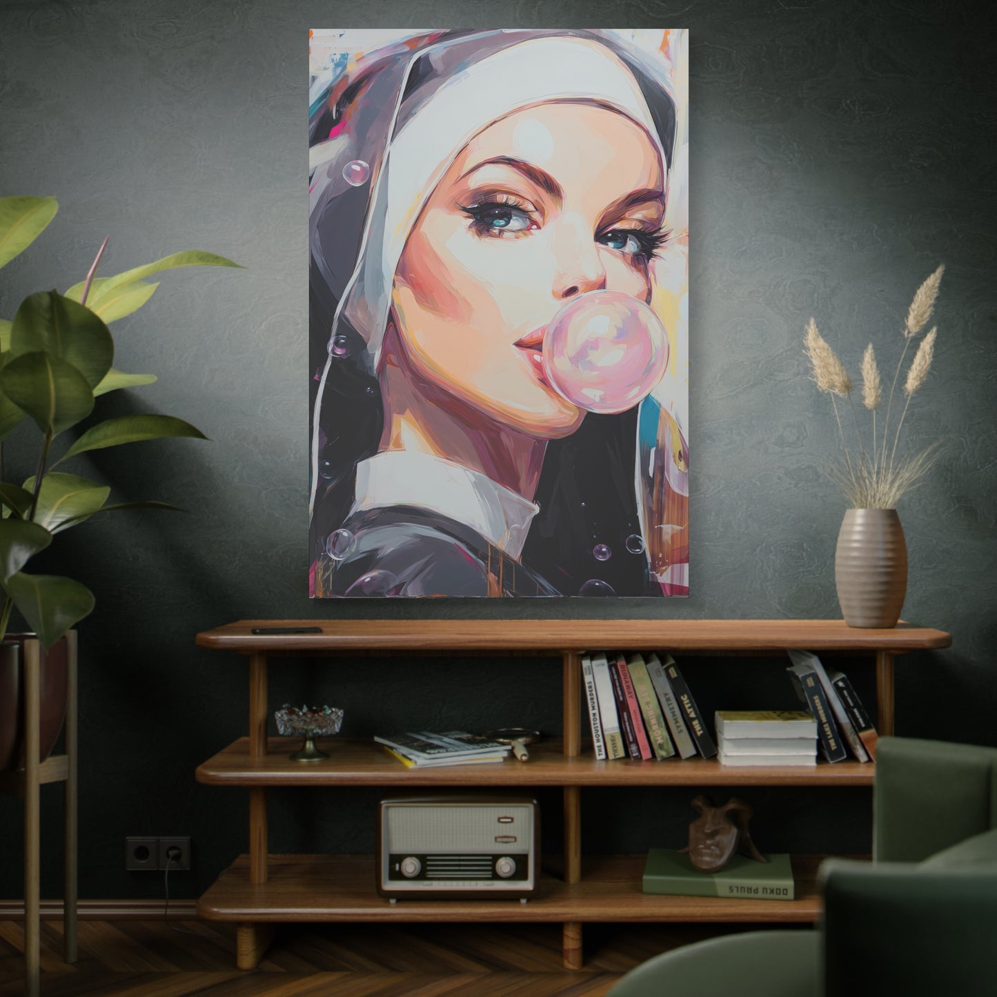 Gallery Wrapped Canvas, Habits and Heresy Art Canvas, Naughty Nuns Art Canvas – Sister Justina