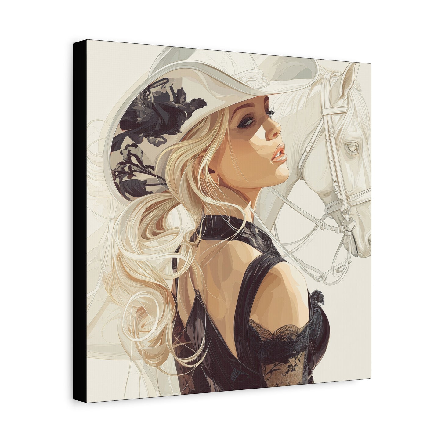 Gallery Wrapped Canvas, Wranglers and Wreckage Art Canvas, Erotic Pinup Art Canvas – Maisie
