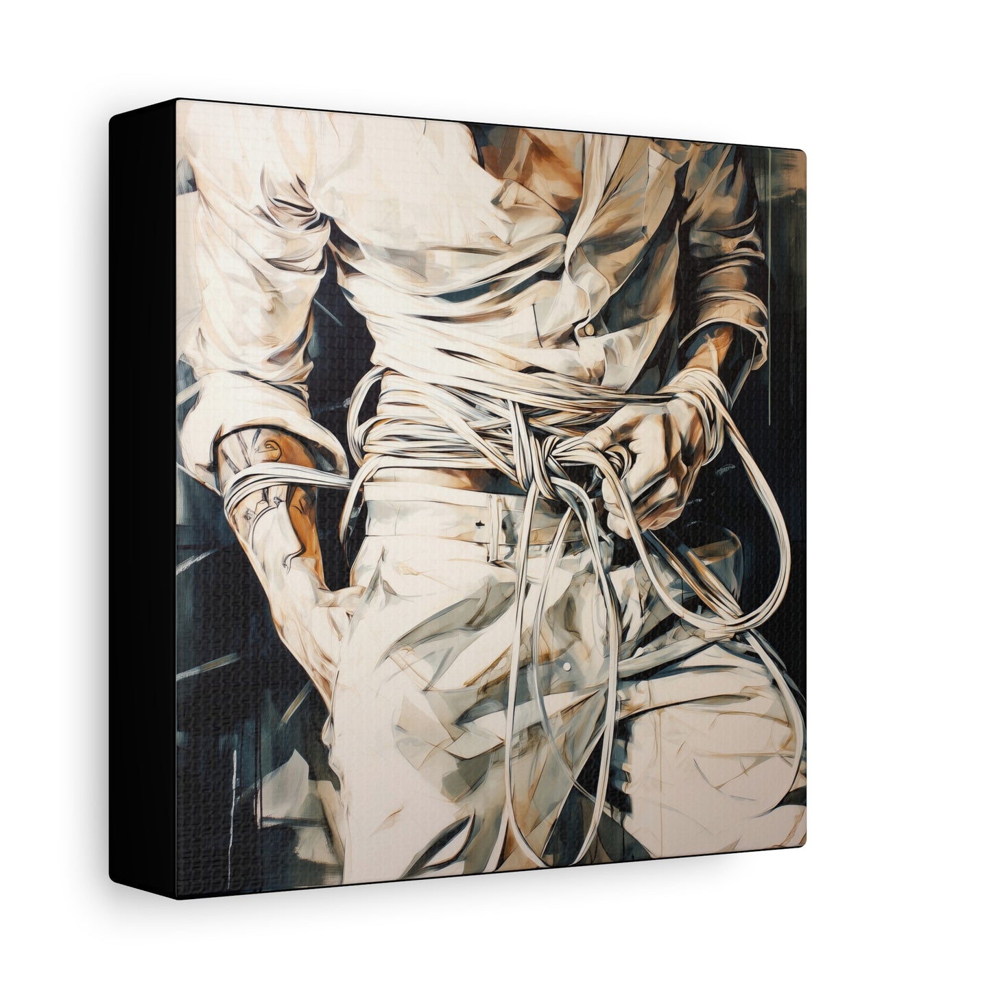 Gallery Wrapped Canvas, Ropes and Reverence Art Canvas, Erotic Shibari Art Canvas – Lucien