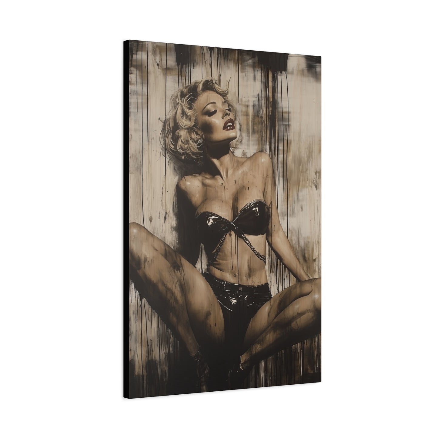 Gallery Wrapped Canvas, Guilt and Grit Adult Art Canvas, Erotic Pinup Art Canvas – Calista