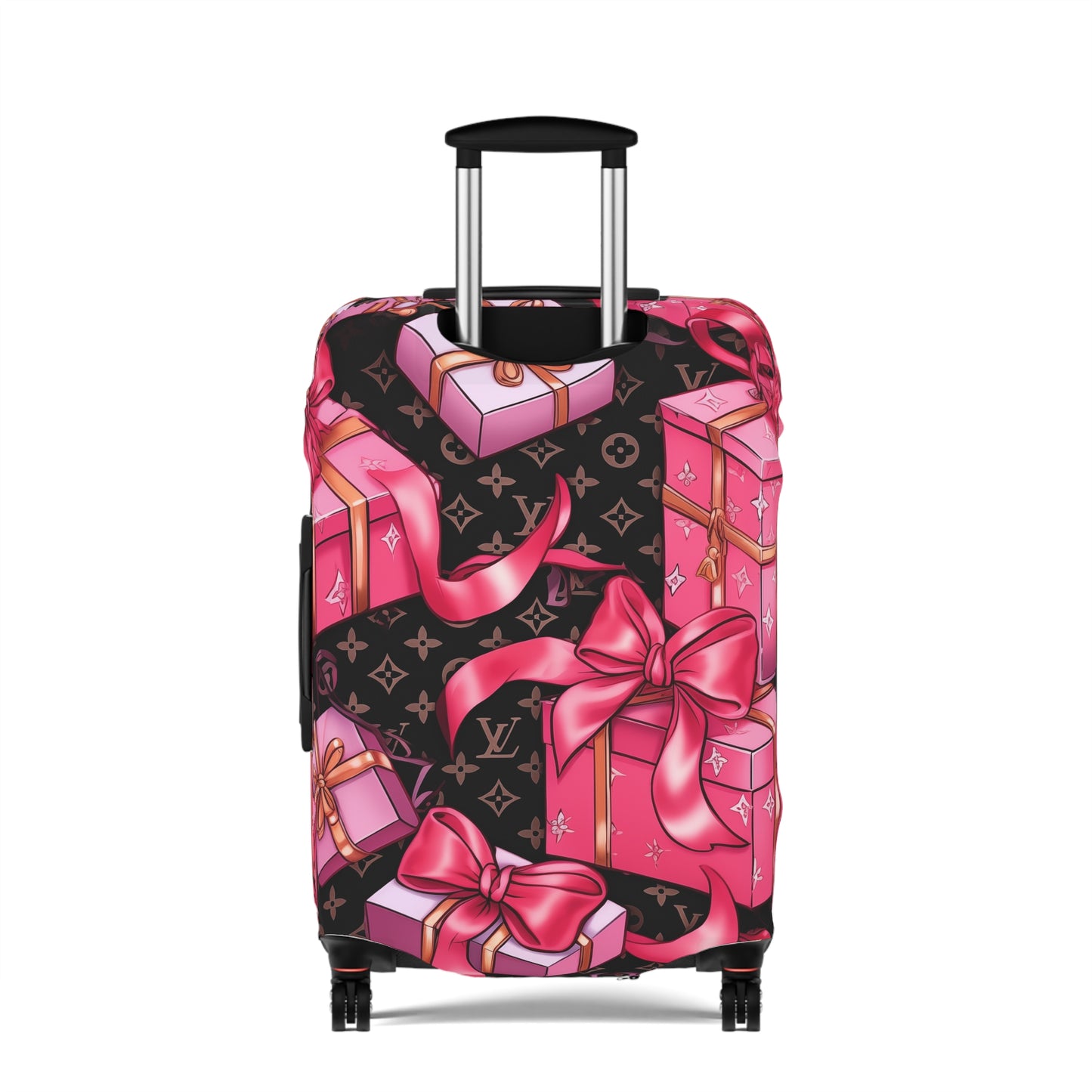 Designer Inspired Luggage Cover - LV Hot Pink