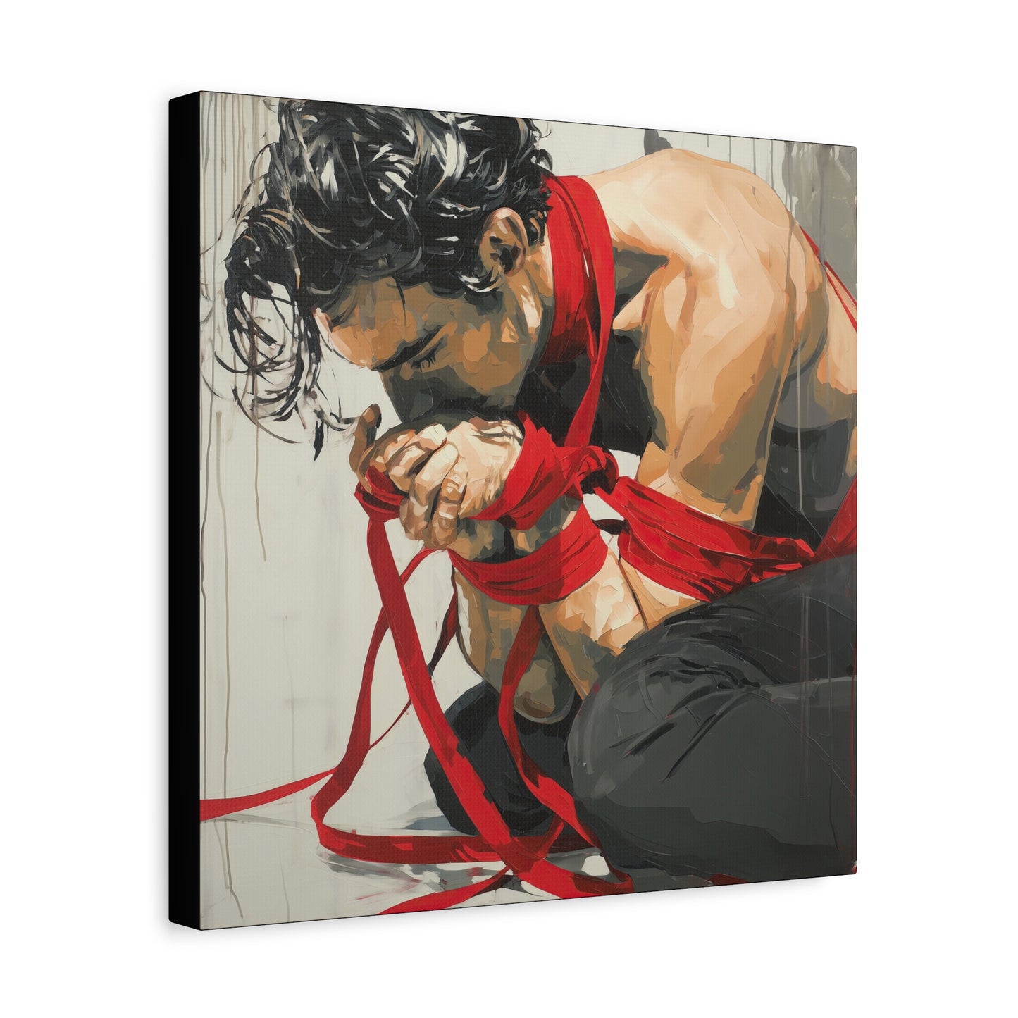 Gallery Wrapped Canvas, Ropes and Reverence Art Canvas, Erotic Shibari Art Canvas – Theo