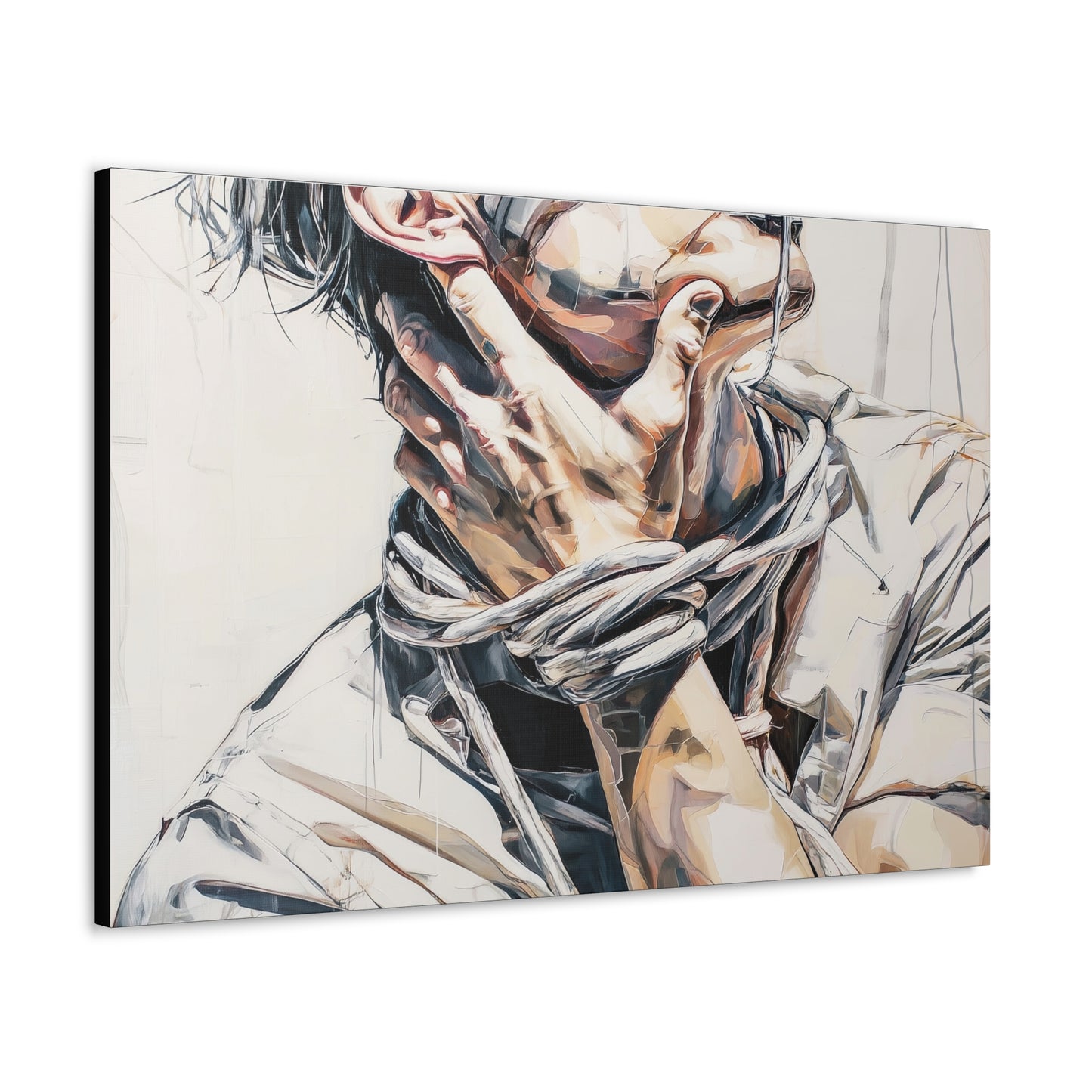 Gallery Wrapped Canvas, Ropes and Reverence Art Canvas, Erotic Shibari Art Canvas – Gary