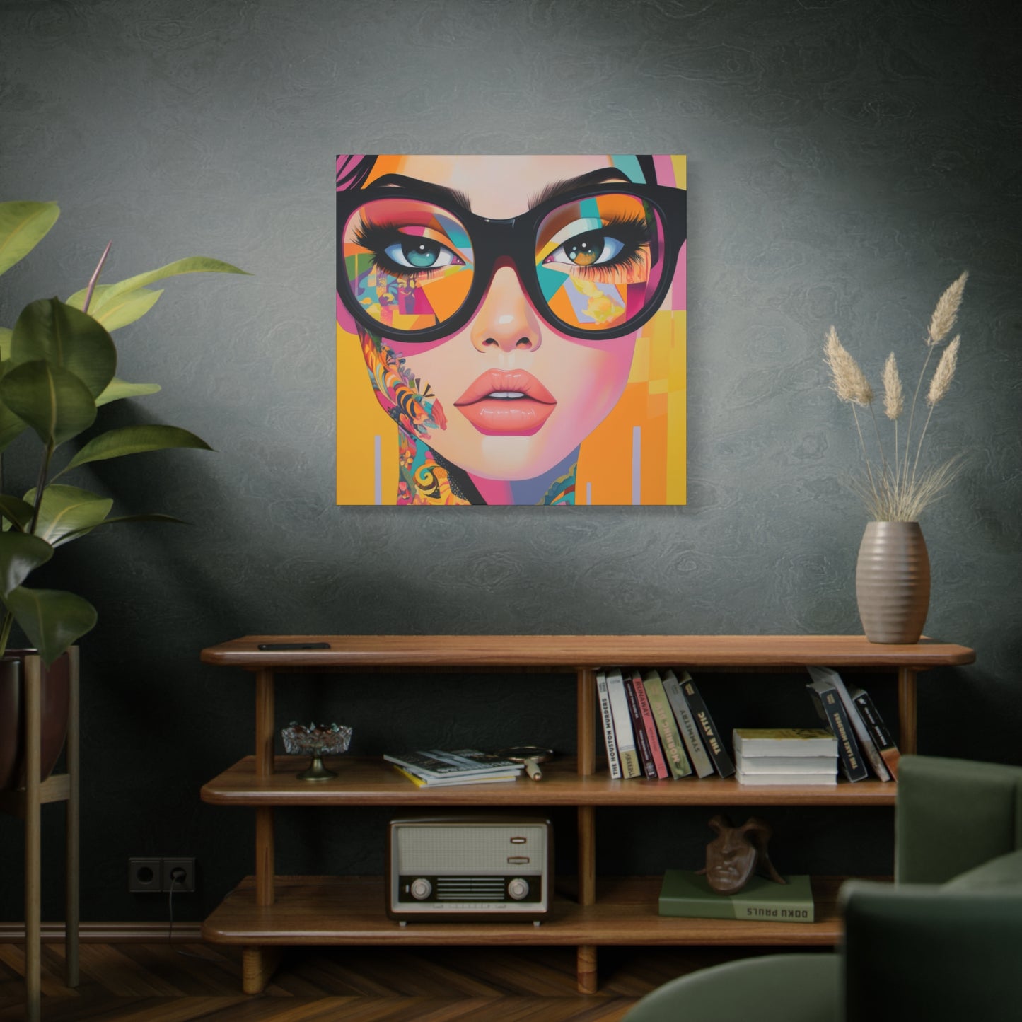Canvas Gallery Wrap, Ladies in Lenses Wall Art, Abstract Femme Girl Art - Sabrina