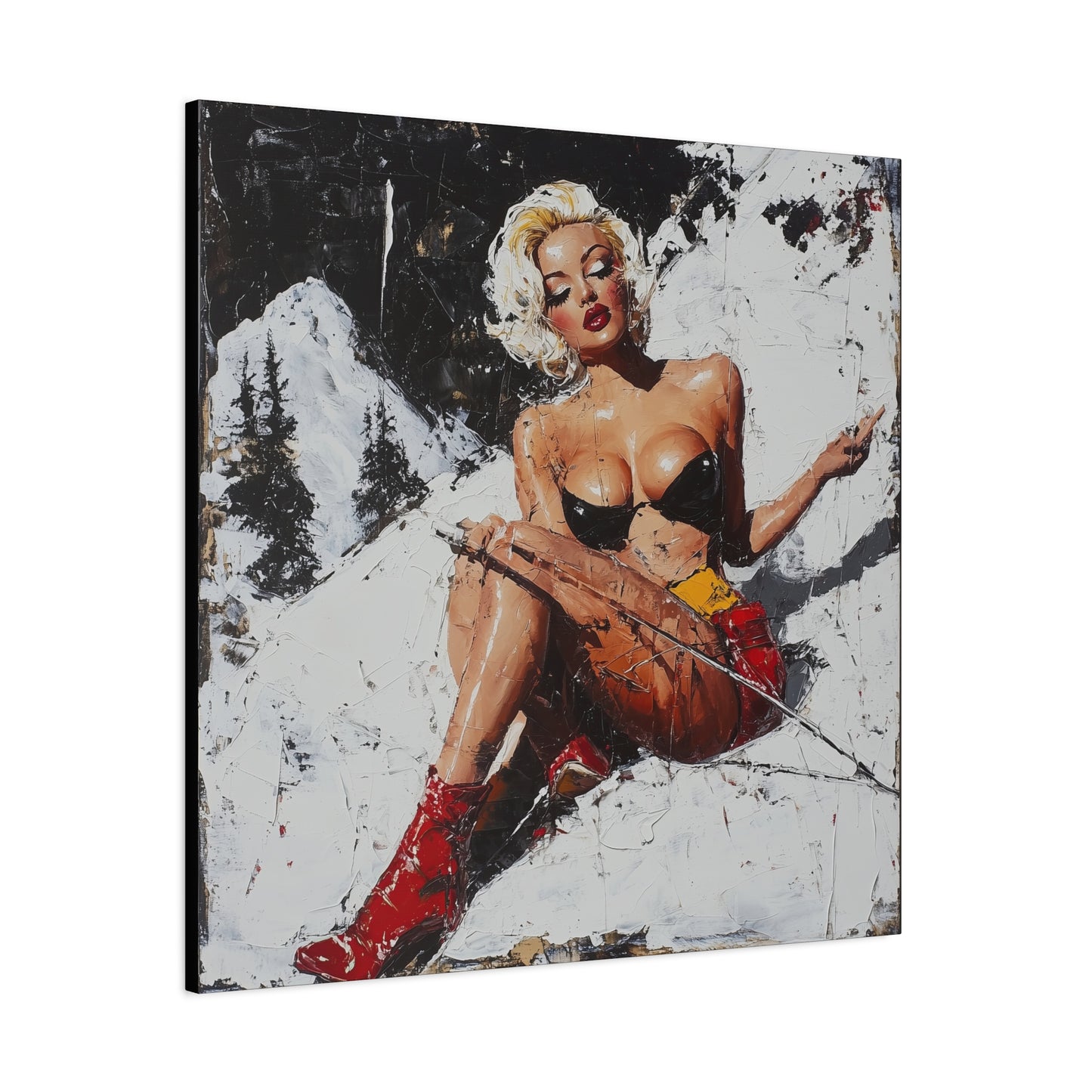 Gallery Wrapped Canvas, Guilt and Grit Adult Art Canvas, Erotic Pinup Art Canvas – Scarlett