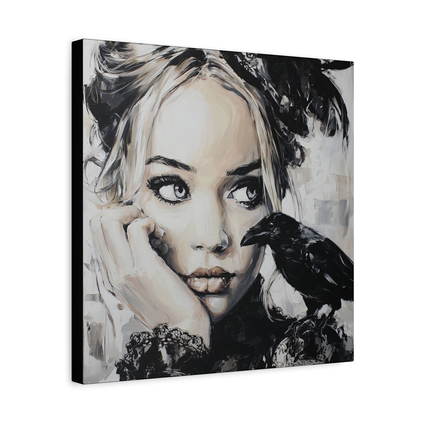 Gallery Wrapped Canvas, Myth and Bones Gothic Art Canvas, Dark Muse Canvas - Nicolette
