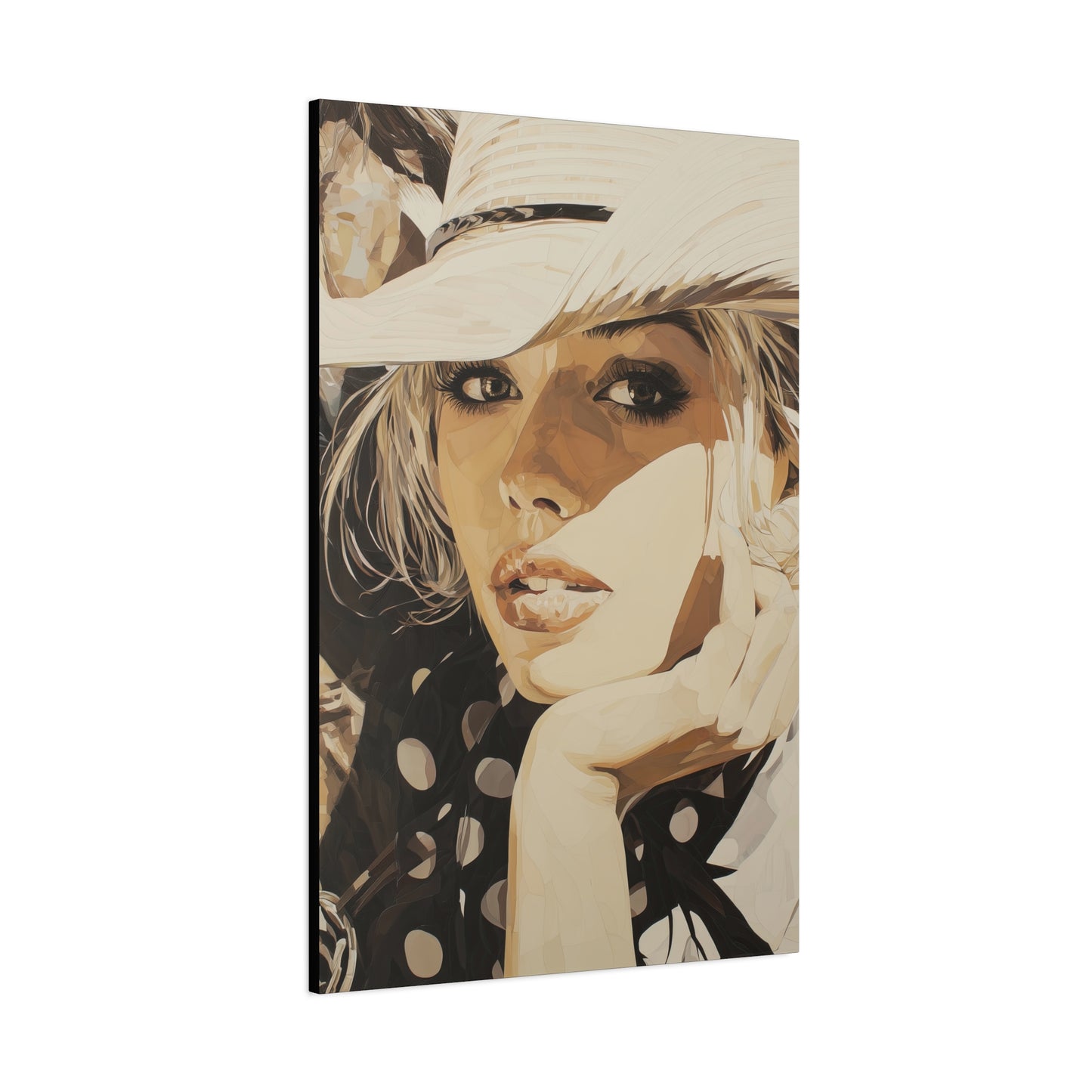 Gallery Wrapped Canvas, Wranglers and Wreckage Art Canvas, Erotic Pinup Art Canvas – Hattie