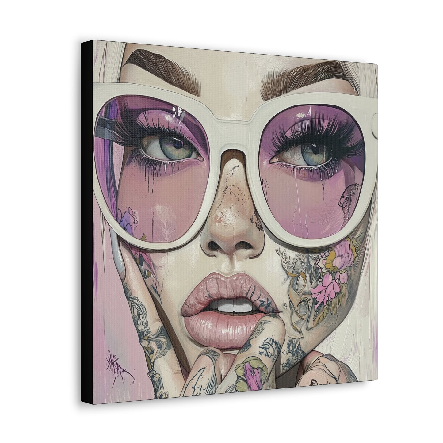 Canvas Gallery Wrap, Ladies in Lenses Wall Art, Abstract Femme Girl Art - Heather