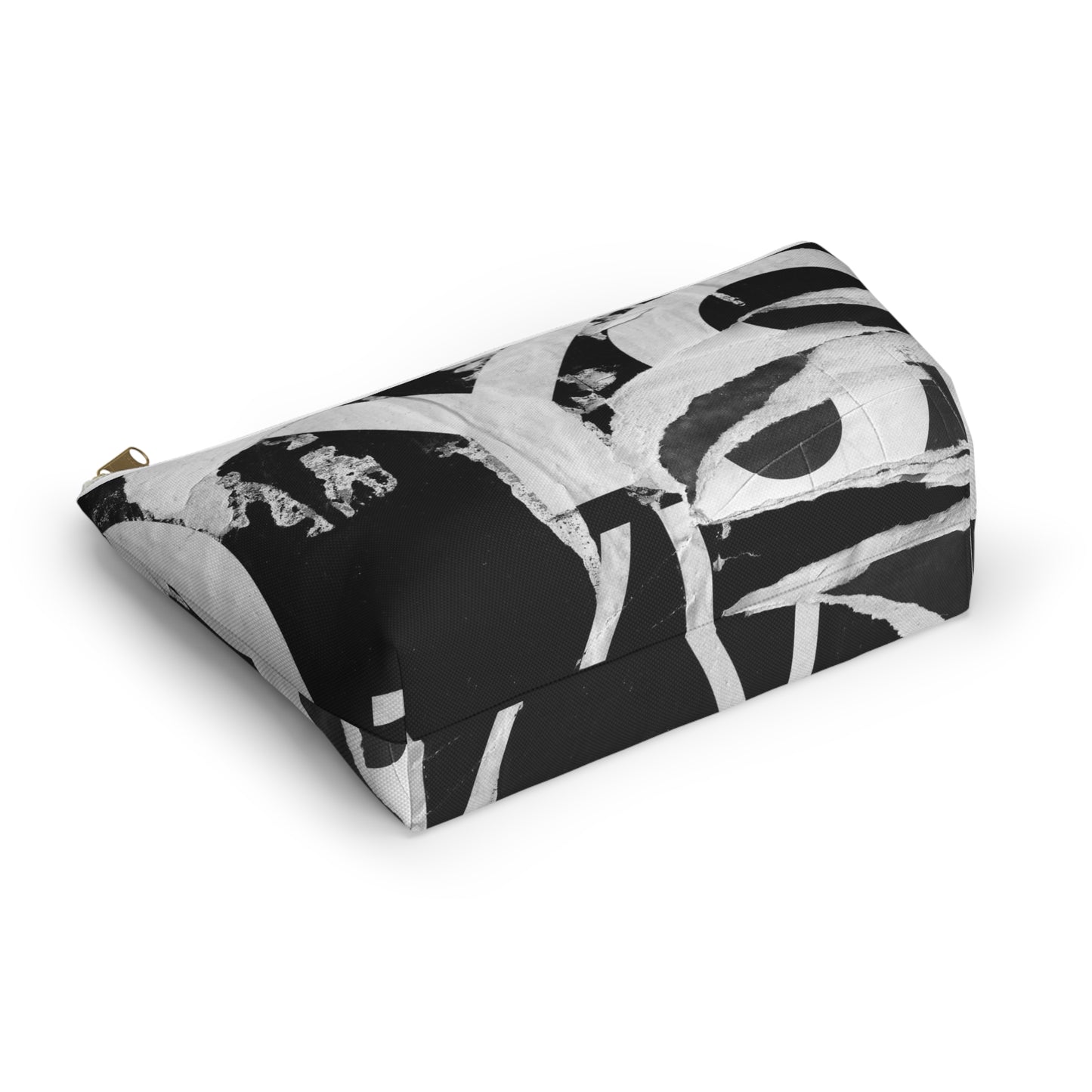 Accessory Pouch - Torn Poster Street Art Makeup Bag - Black and White YO - Urban Street Art