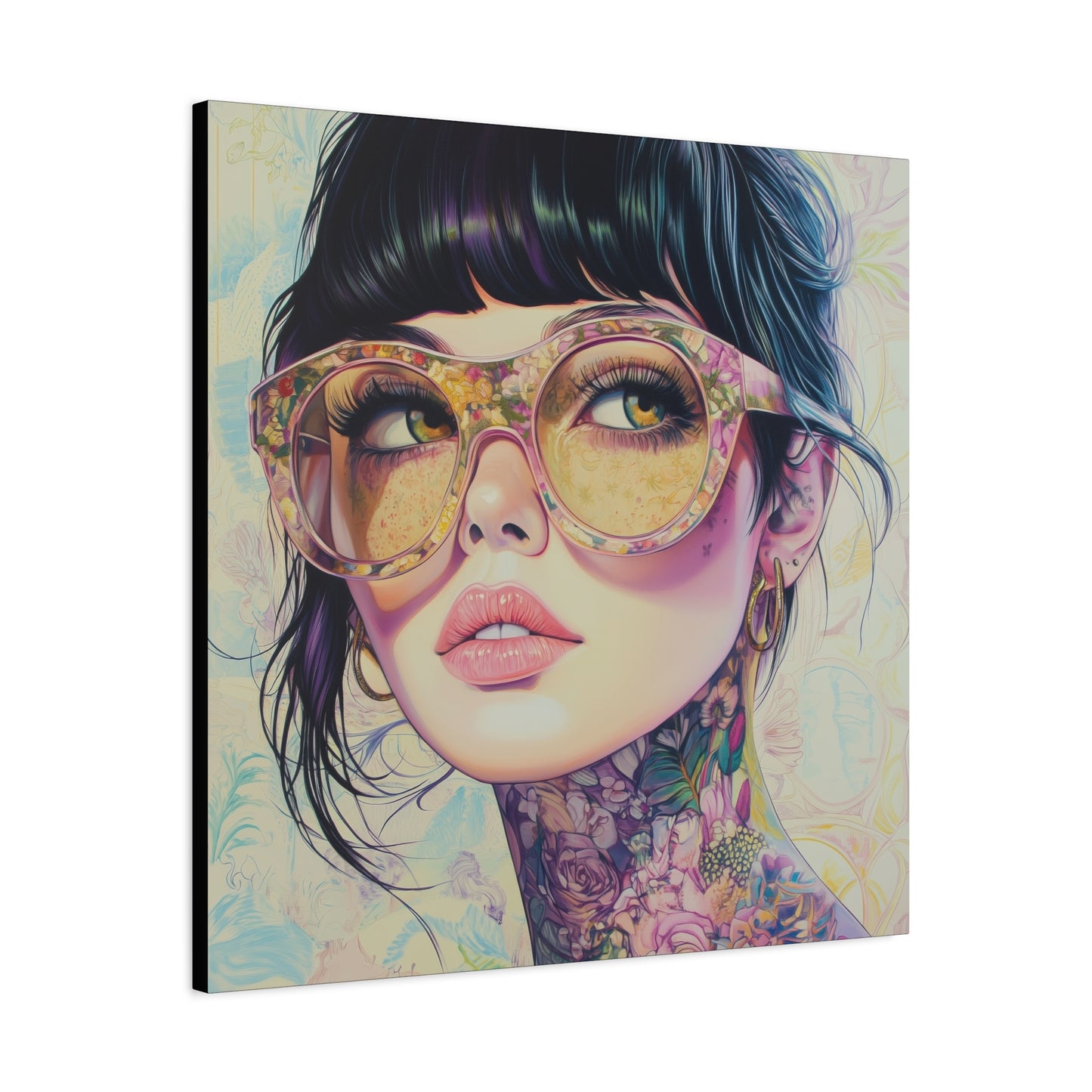Canvas Gallery Wrap, Ladies in Lenses Wall Art, Abstract Femme Girl Art - Lucy