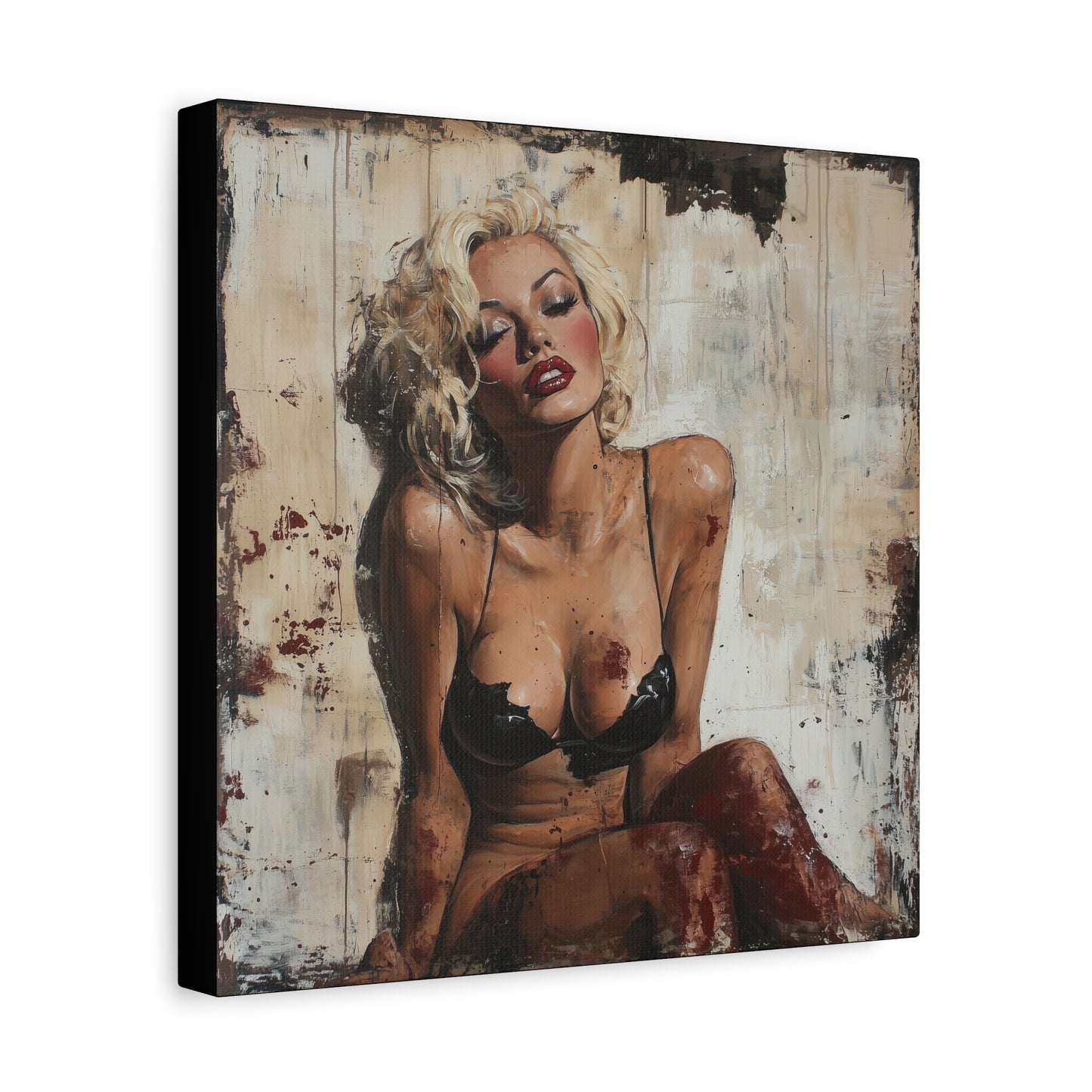 Gallery Wrapped Canvas, Guilt and Grit Adult Art Canvas, Erotic Pinup Art Canvas – Zadie
