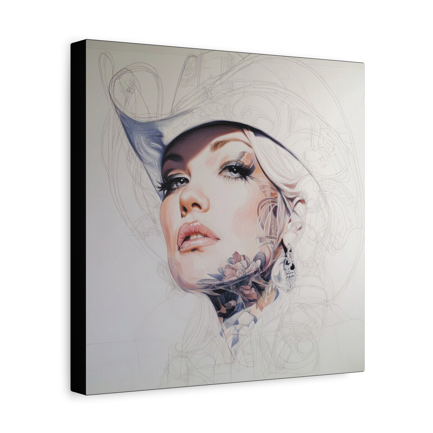 Gallery Wrapped Canvas, Wranglers and Wreckage Art Canvas, Erotic Pinup Art Canvas – Roxy