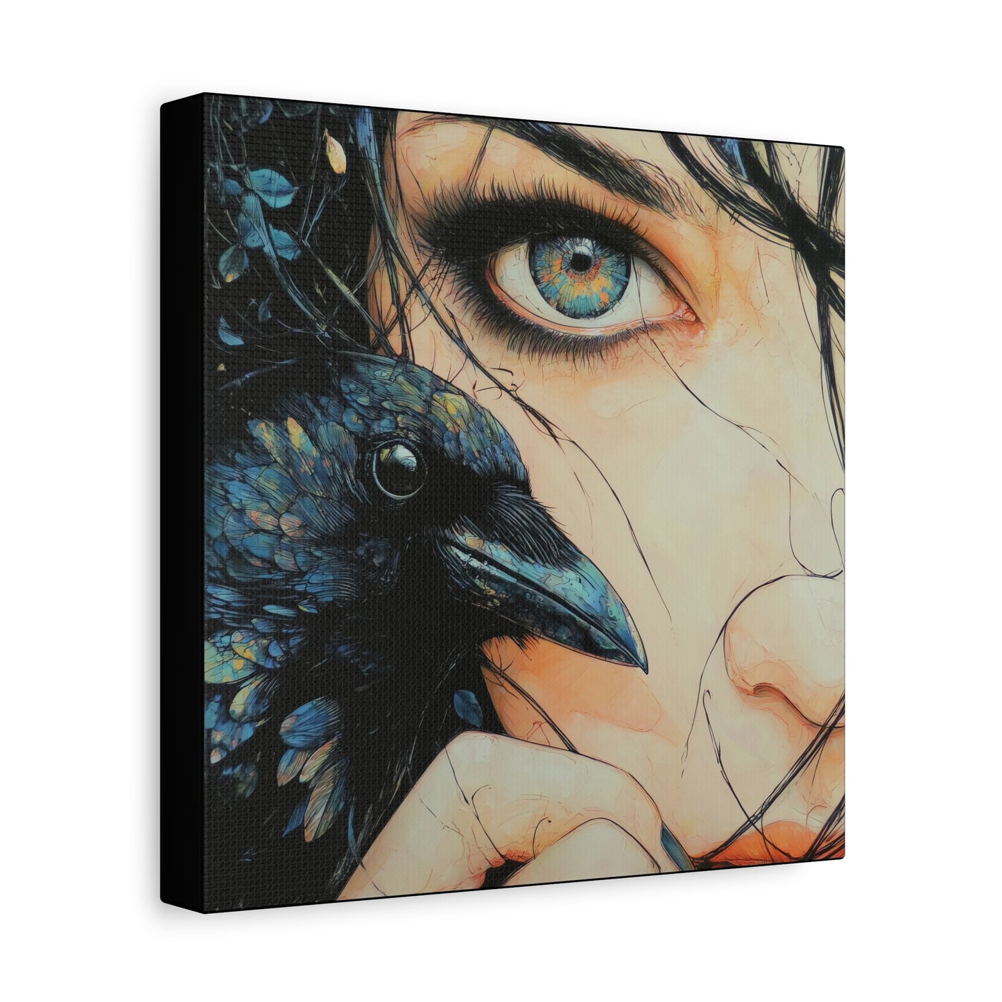 Gallery Wrapped Canvas, Myth and Bones Gothic Art Canvas, Dark Muse Canvas - Zephyra