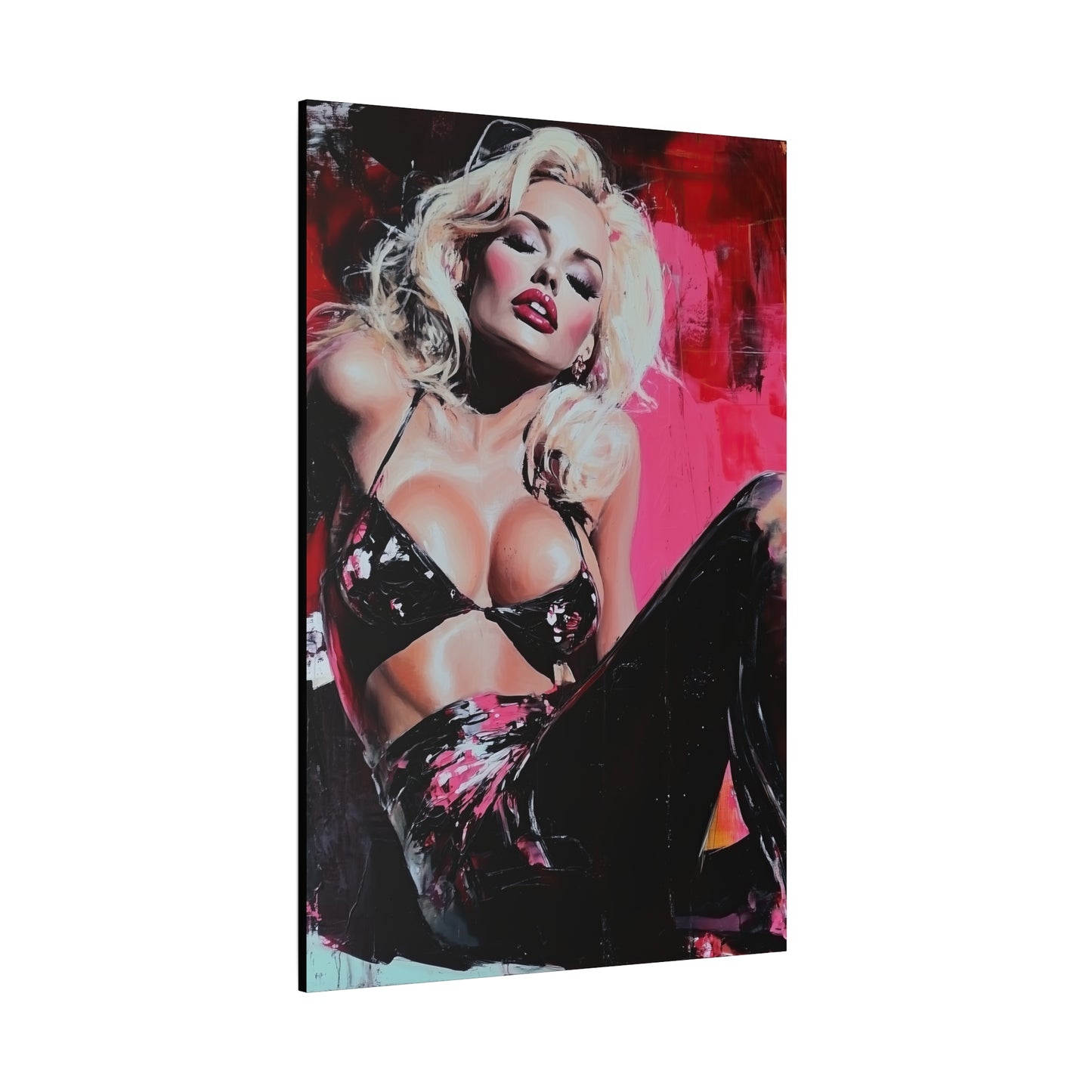Gallery Wrapped Canvas, Guilt and Grit Adult Art Canvas, Erotic Pinup Art Canvas – Lila