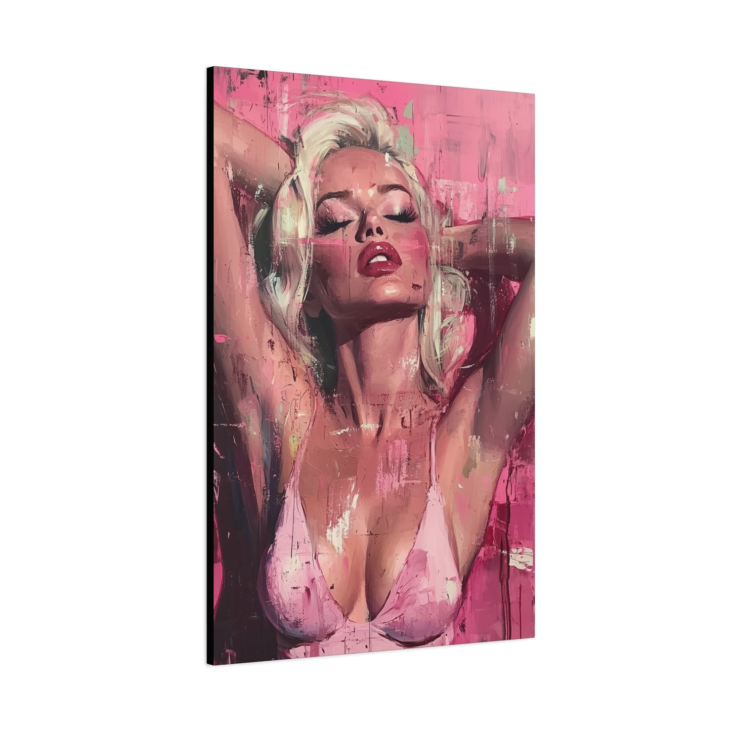 Gallery Wrapped Canvas, Guilt and Grit Adult Art Canvas, Erotic Pinup Art Canvas – Roxie