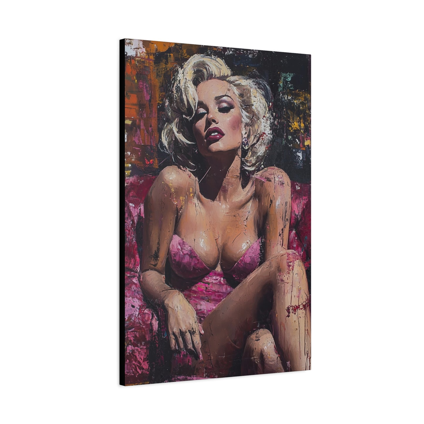 Gallery Wrapped Canvas, Guilt and Grit Art Canvas, Erotic Pinup Art Canvas – Alexis
