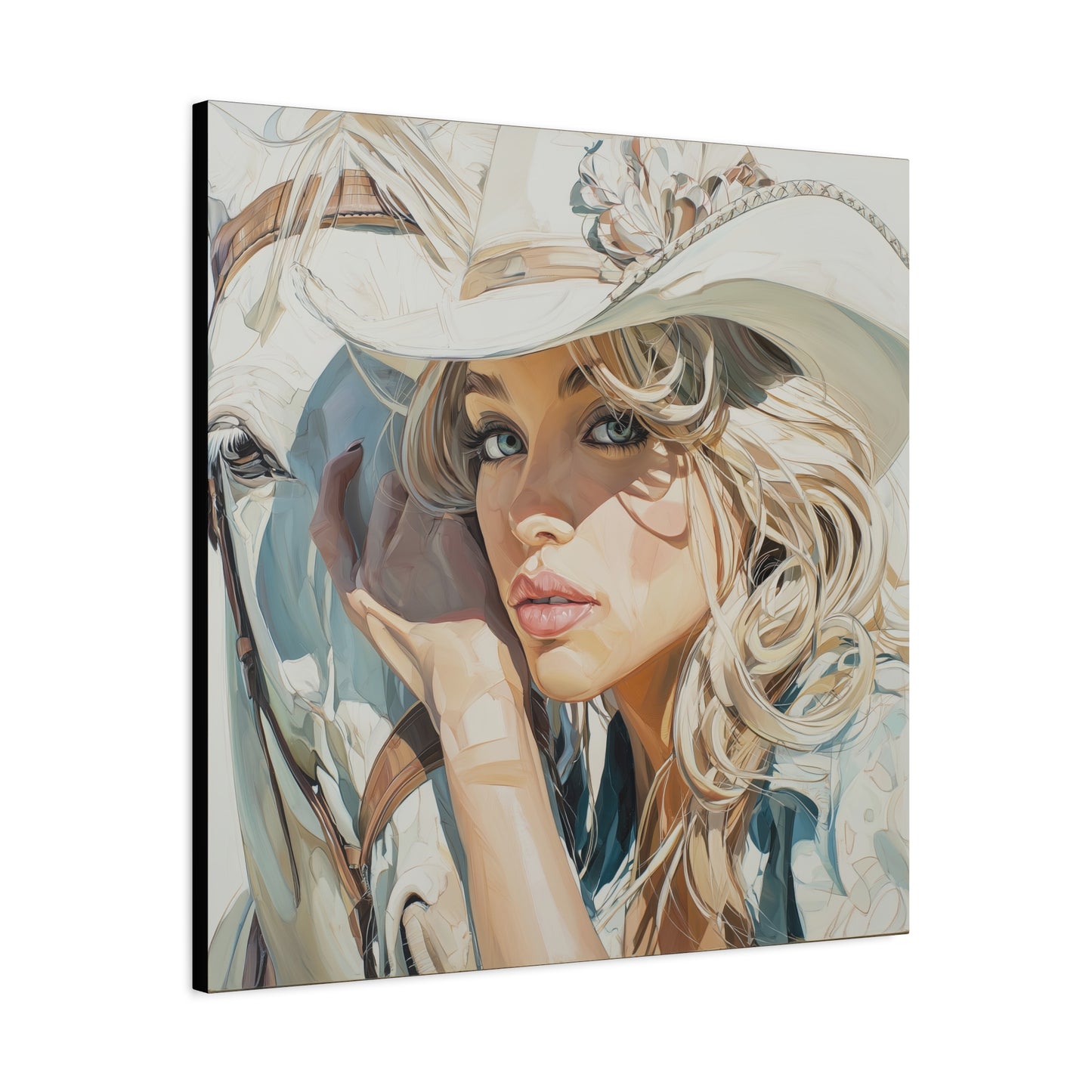 Gallery Wrapped Canvas, Wranglers and Wreckage Art Canvas, Erotic Pinup Art Canvas – Josie