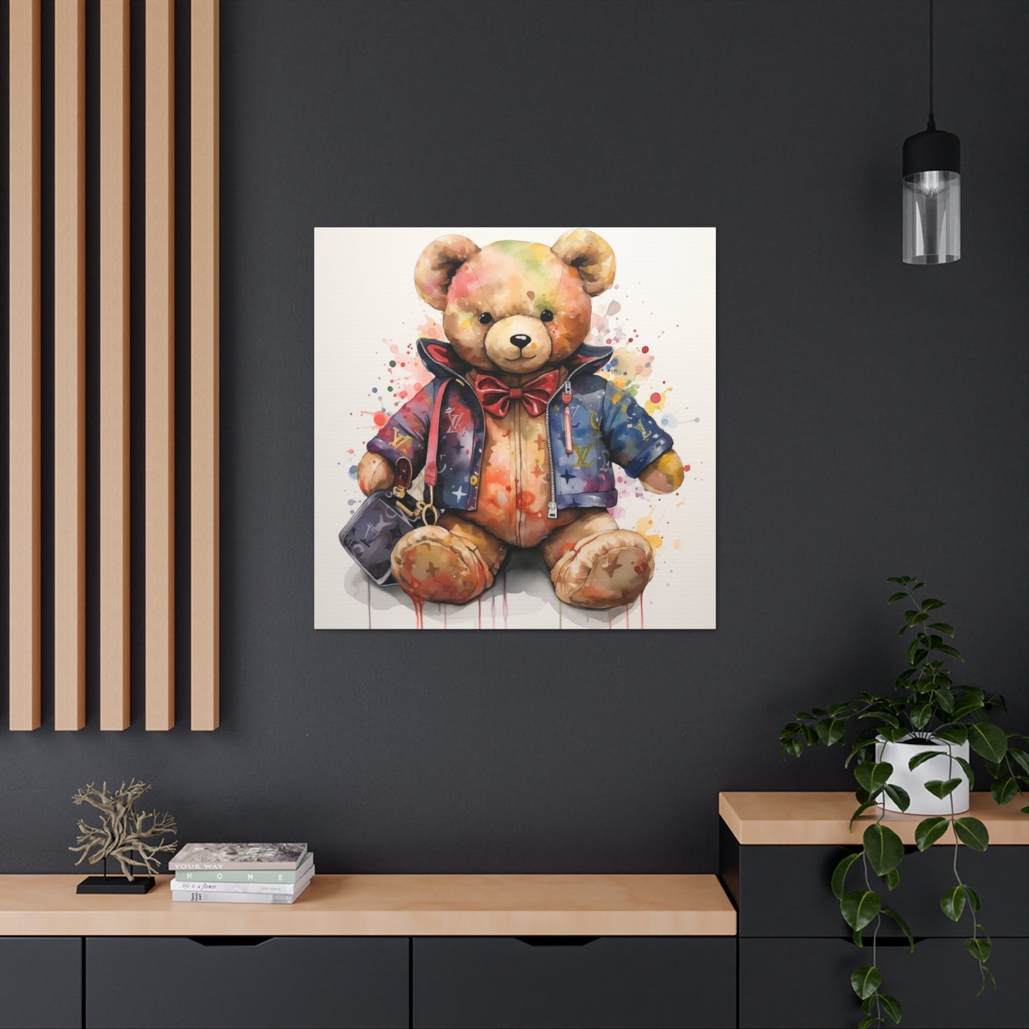 Canvas Gallery Wrap - LV Bear Wall Art - Drip
