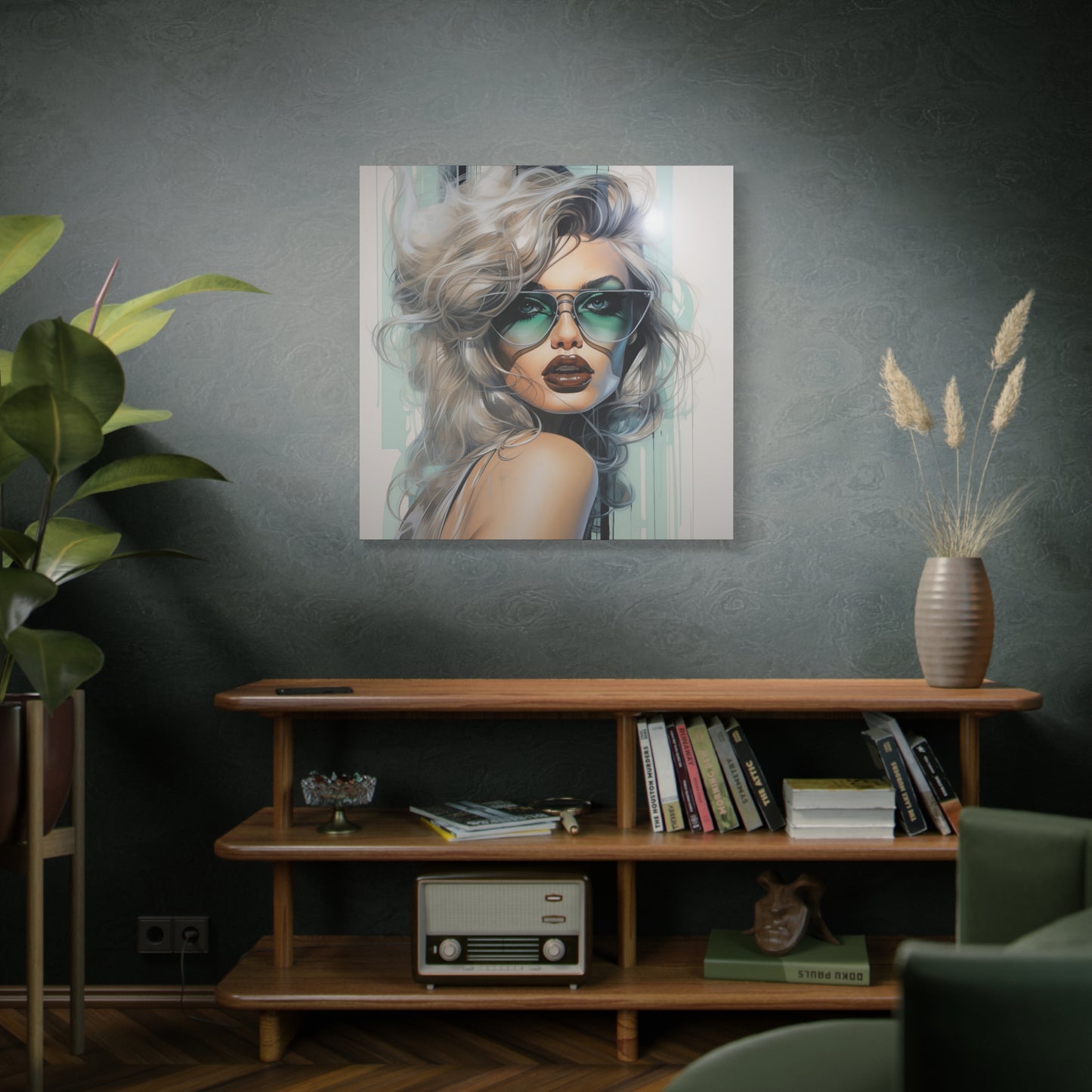 Canvas Gallery Wrapped High-Fashion Wall Art, Stylish Decor, Retro Femme Doll Pop Art – Natasha