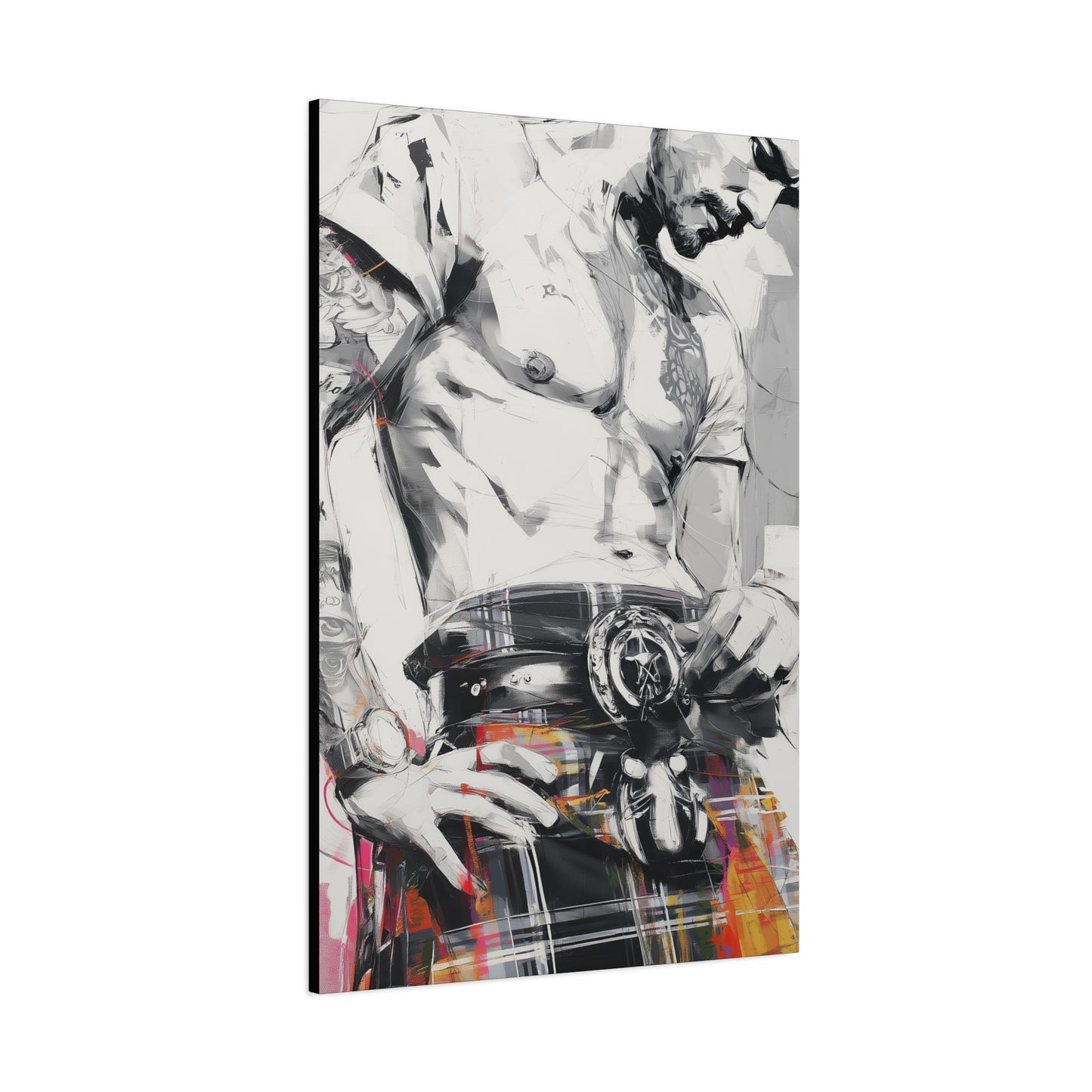Gallery Wrapped Canvas, Kilts and Carnage Art Canvas, Erotic Pinup Art Canvas – Callum