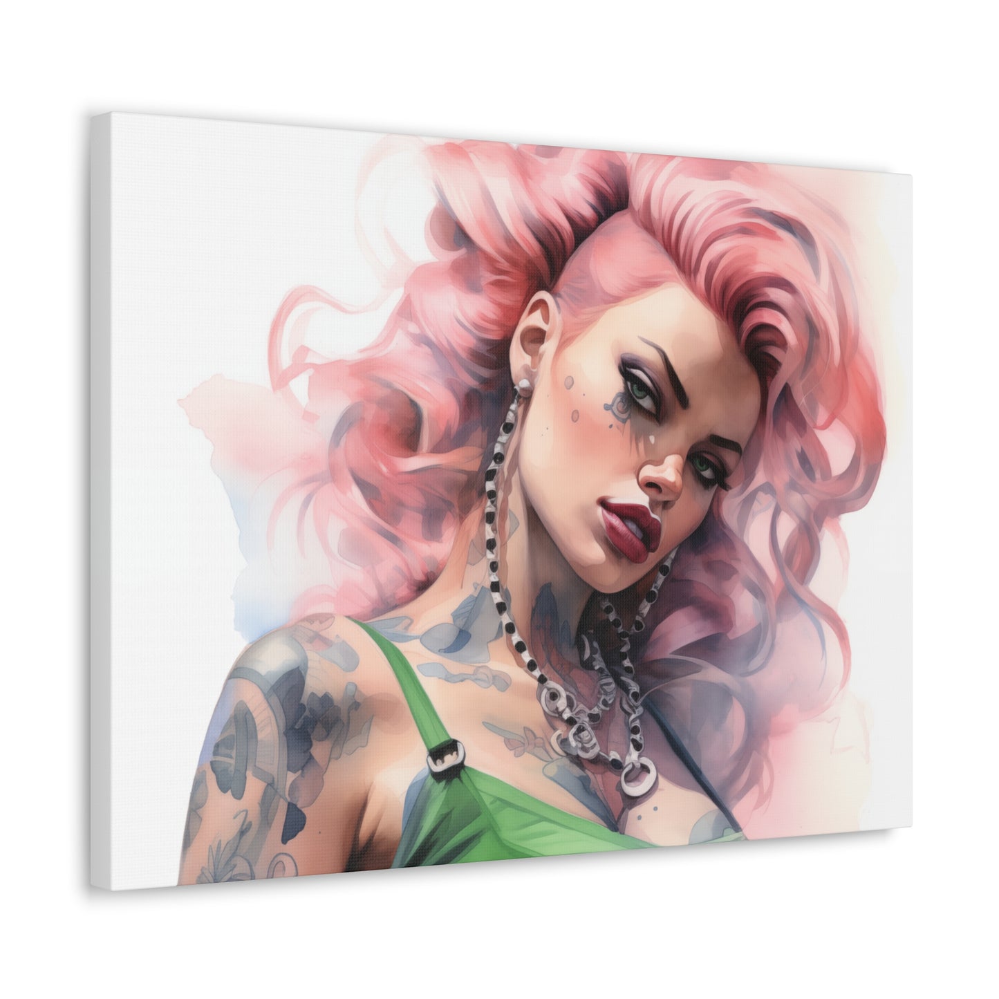 Gallery Wrapped Canvas, Edgy Tattooed Beauty, Urban Pop Art Canvas – Colette
