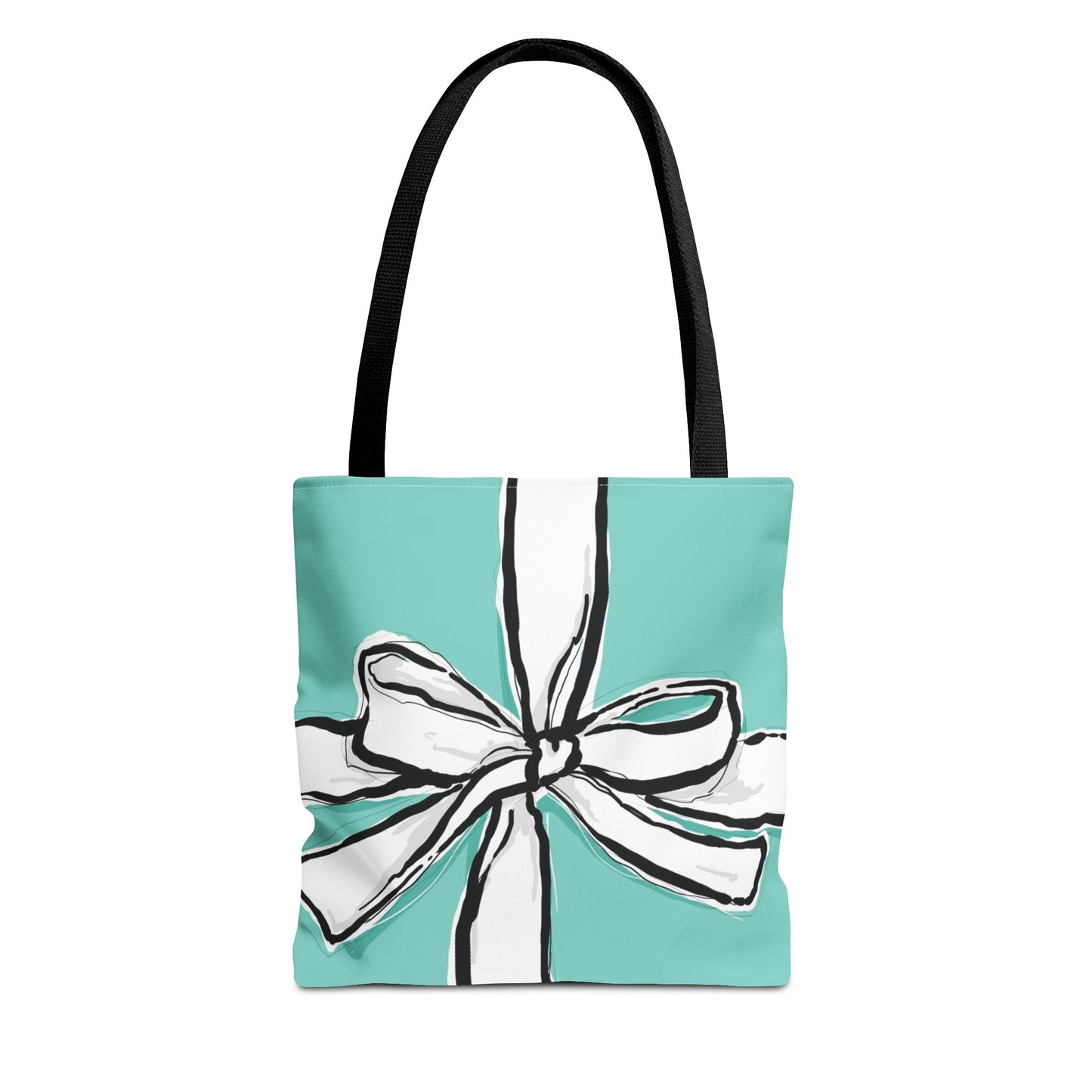 Robin Egg Blue Bow Tote Bag, Utility Tote - Breakfast at Tiffany Inspired Tote - Bow Tote