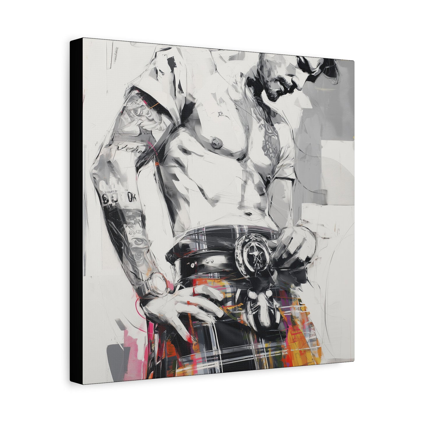 Gallery Wrapped Canvas, Kilts and Carnage Art Canvas, Erotic Pinup Art Canvas – Callum
