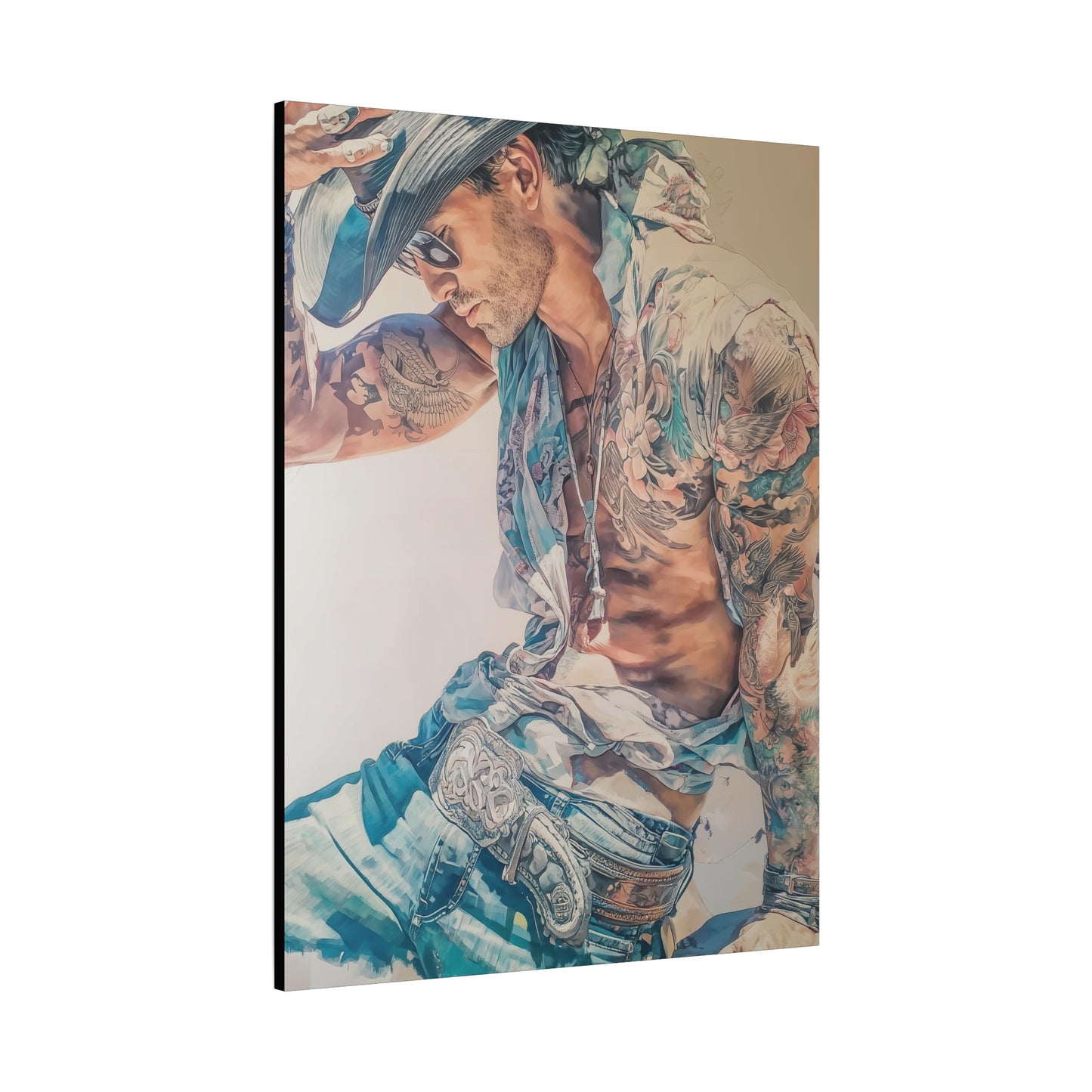 Gallery Wrapped Canvas, Wranglers and Wreckage Art Canvas, Erotic Pinup Art Canvas – Beau