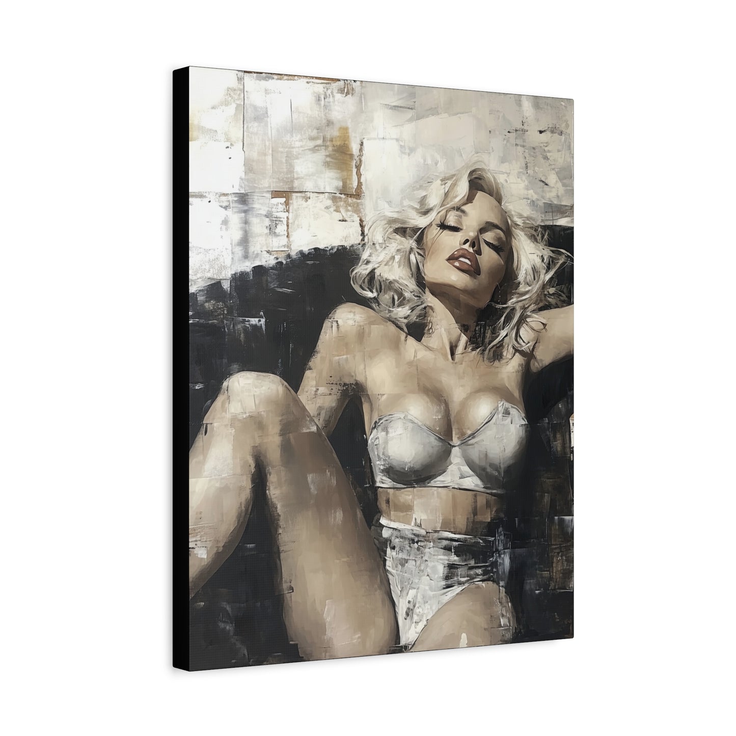 Gallery Wrapped Canvas, Guilt and Grit Adult Art Canvas, Erotic Pinup Art Canvas – Lyra