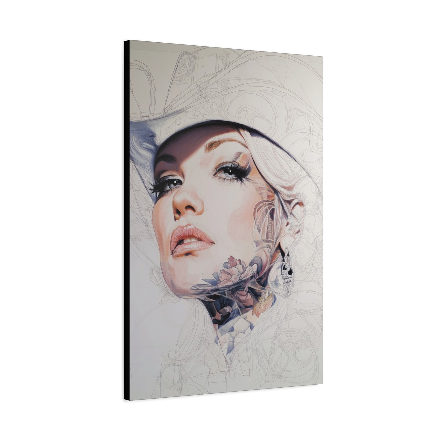 Gallery Wrapped Canvas, Wranglers and Wreckage Art Canvas, Erotic Pinup Art Canvas – Roxy