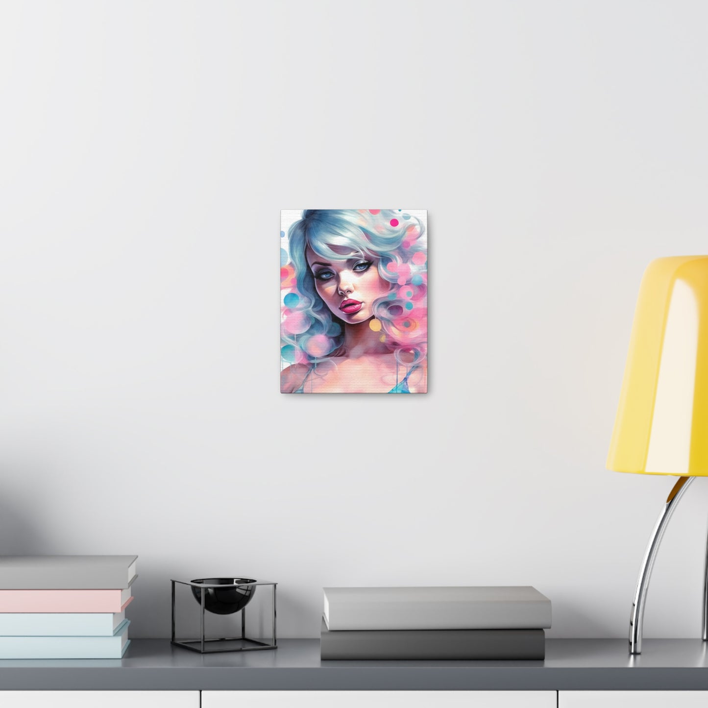 Canvas Gallery Wrapped High-Fashion Wall Art, Stylish Decor, Retro Femme Doll Pop Art – Sylvie
