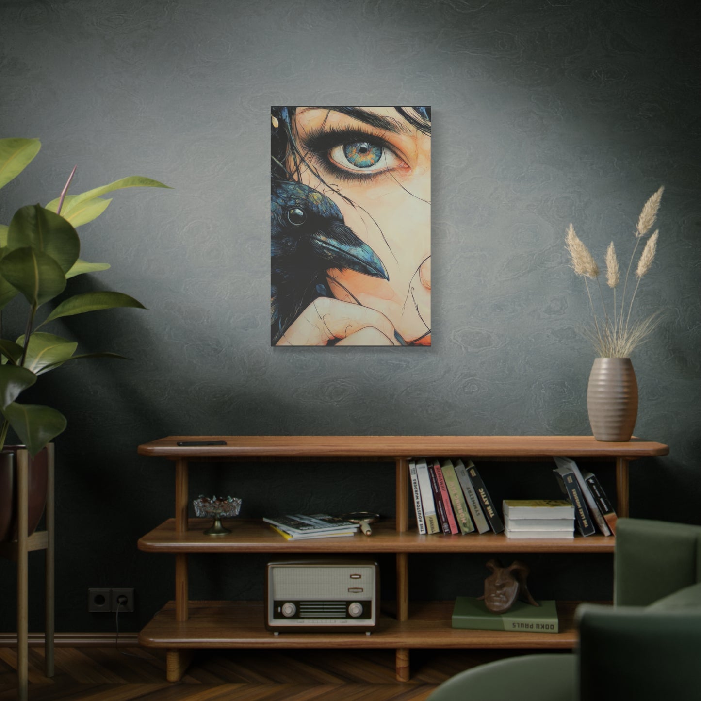 Gallery Wrapped Canvas, Myth and Bones Gothic Art Canvas, Dark Muse Canvas - Zephyra
