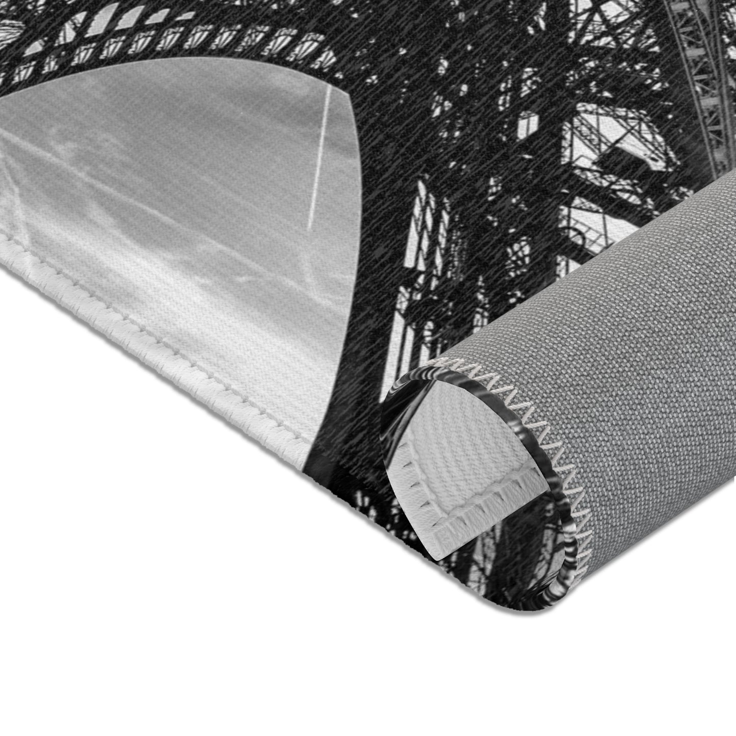 Eiffel Tower Area Rug - Black and White Paris Floor Mat - Custom Area Rug