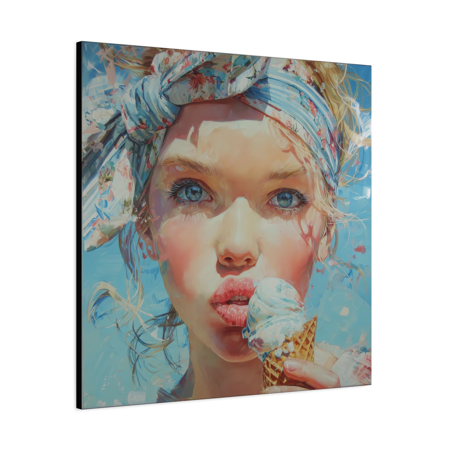 Gallery Wrapped Canvas, Sweet Summer Nostalgia, Sugar and Spice Art Canvas, Ice Cream Dreams Art – Honey